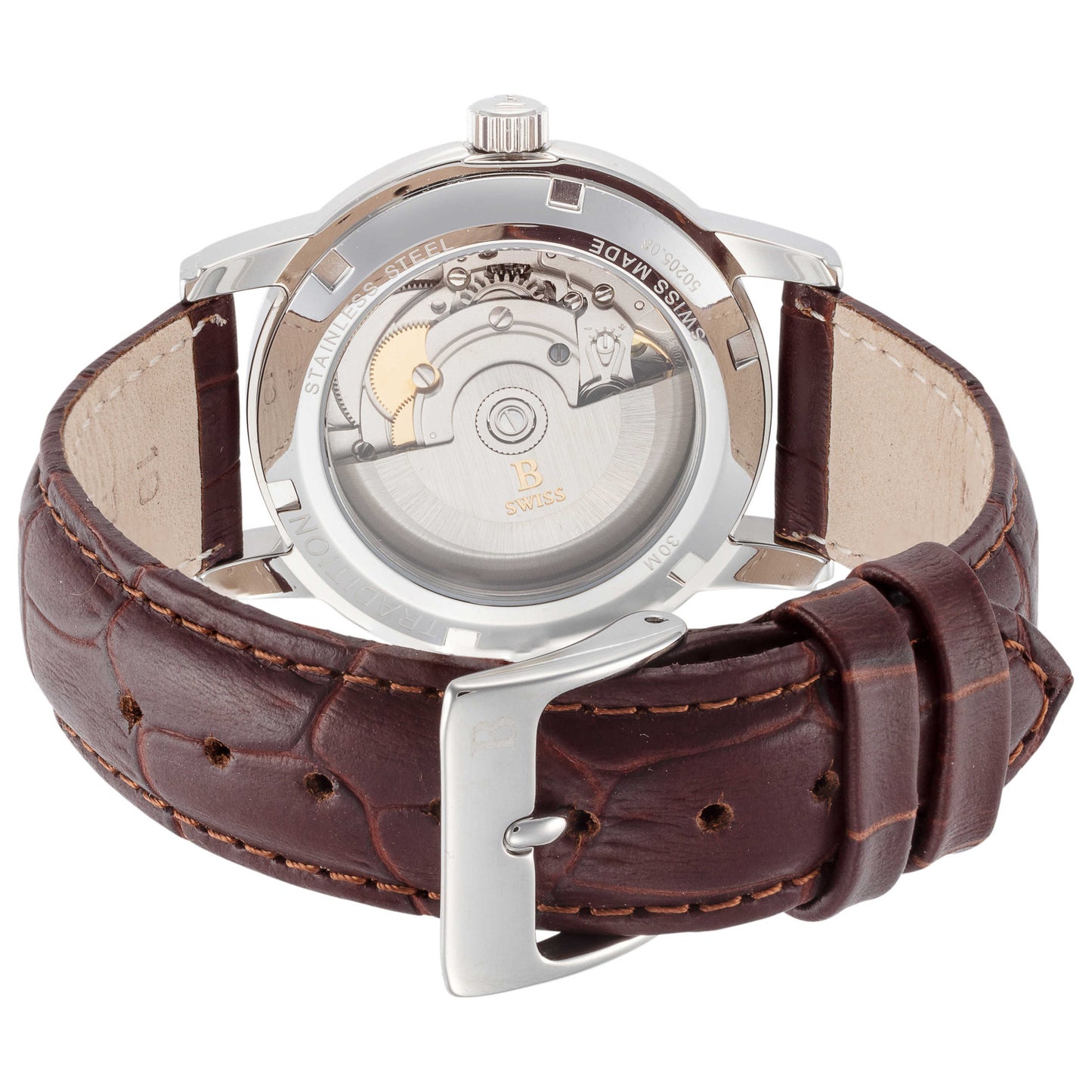 Back view of B Swiss Tradition III Men's Automatic Watch 00.50205.08.11.01