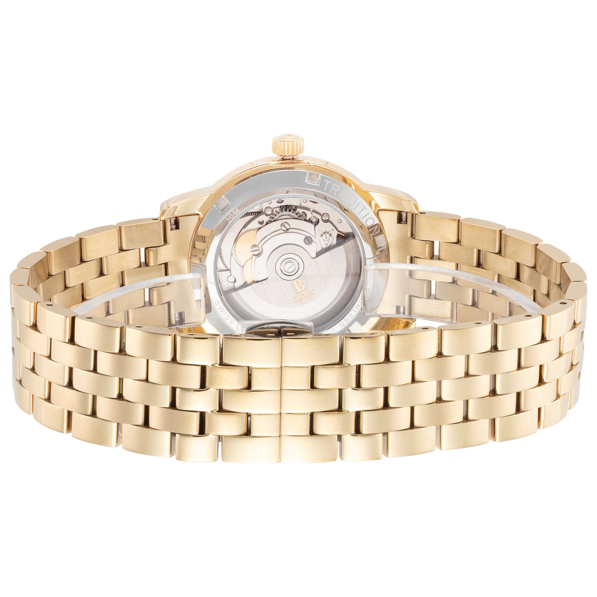 Back view of B Swiss Tradition III Men's Automatic Watch 00.50205.10.15.21