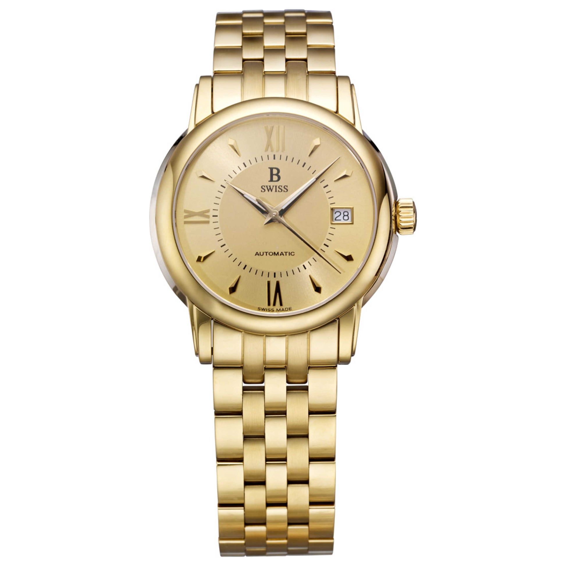 Front view of B Swiss Tradition III Men's Automatic Watch 00.50205.10.45.21