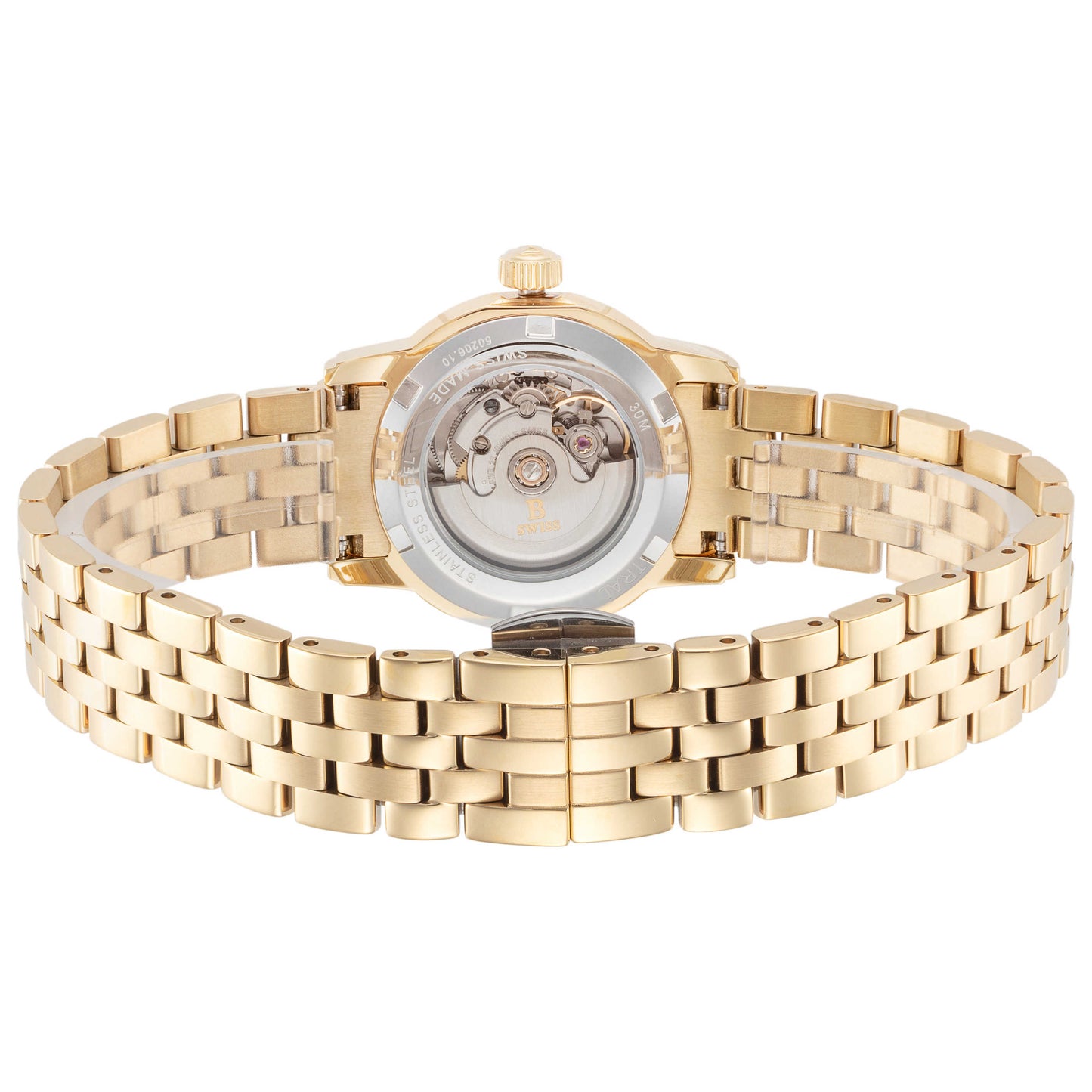 Back view of B Swiss Tradition III Women's Automatic Watch 00.50206.10.15.21