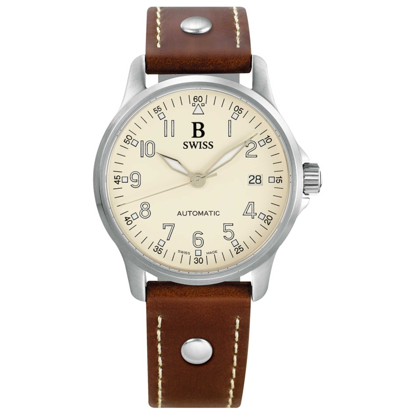 Front view of B Swiss Flightstar Men's Automatic Watch 00.50601.08.22.01
