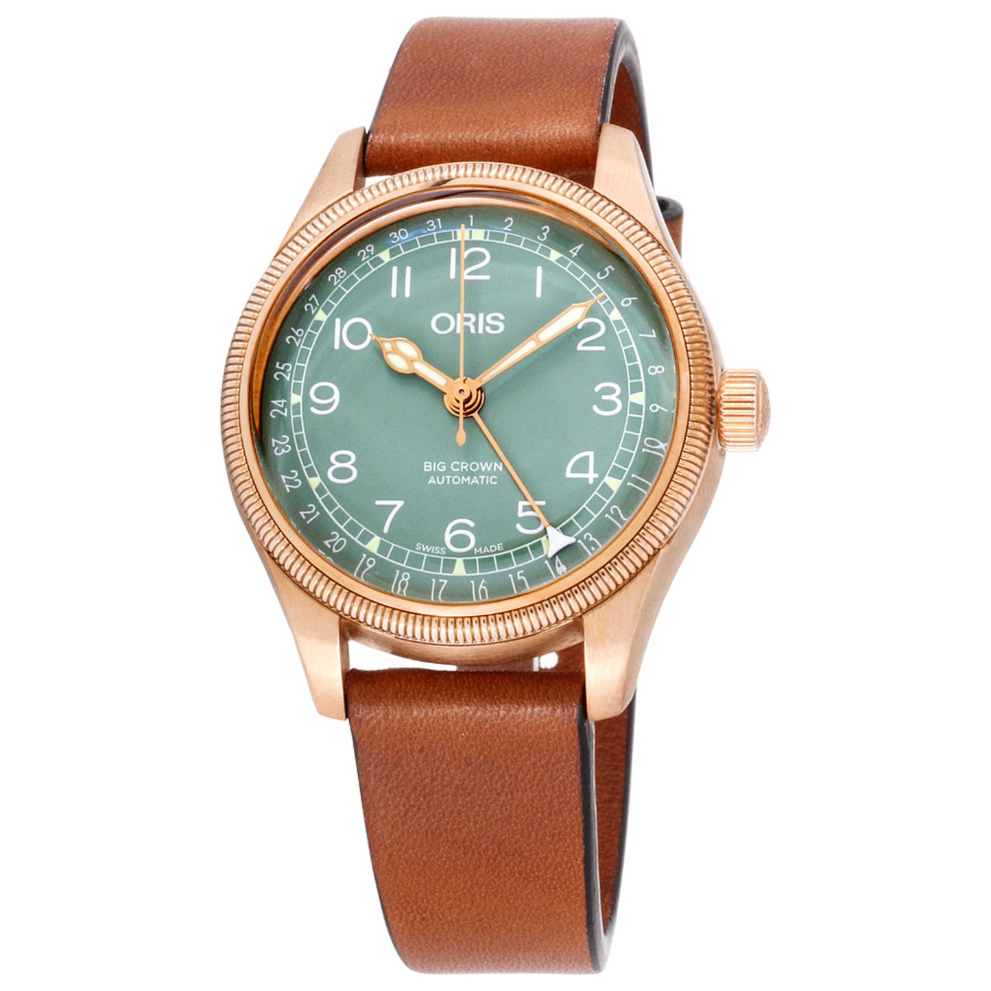 Front view of Oris Big Crown Women's Automatic Watch 01-754-7749-3167-07-5-17-69GBR