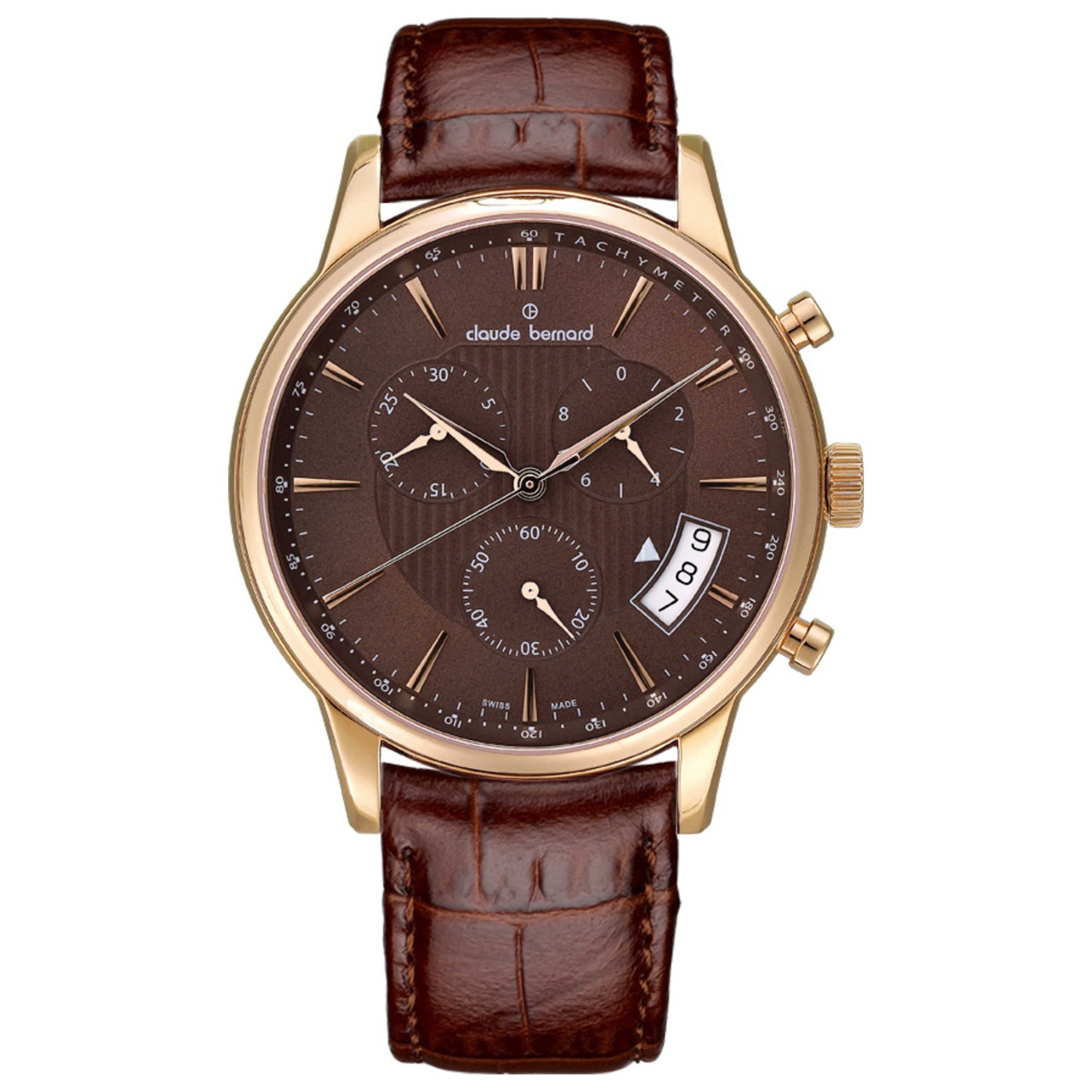 Front view of Claude Bernard Classic Men's Quartz Watch 01002-37R-BRIR