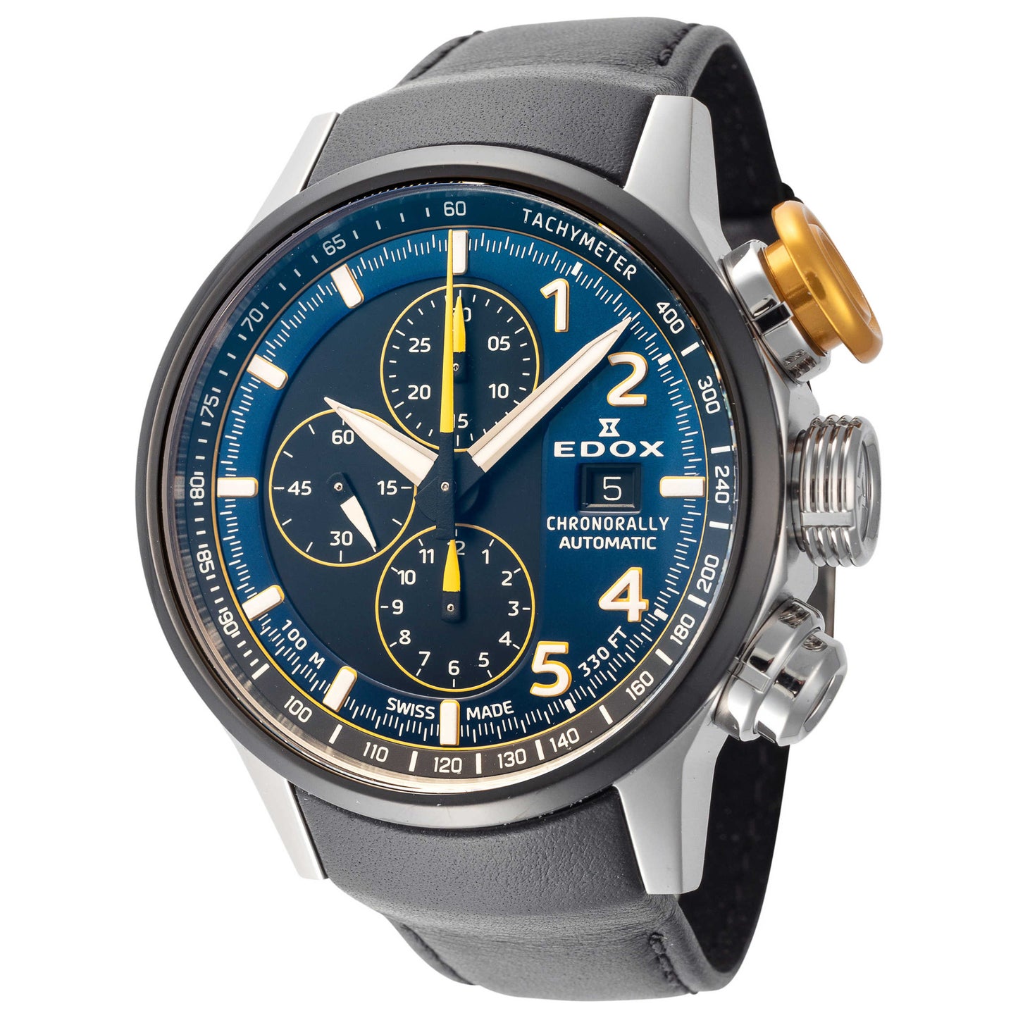 Front view of Edox Chronorally Men's Automatic Watch 01129-TTNJCN-BUNJ