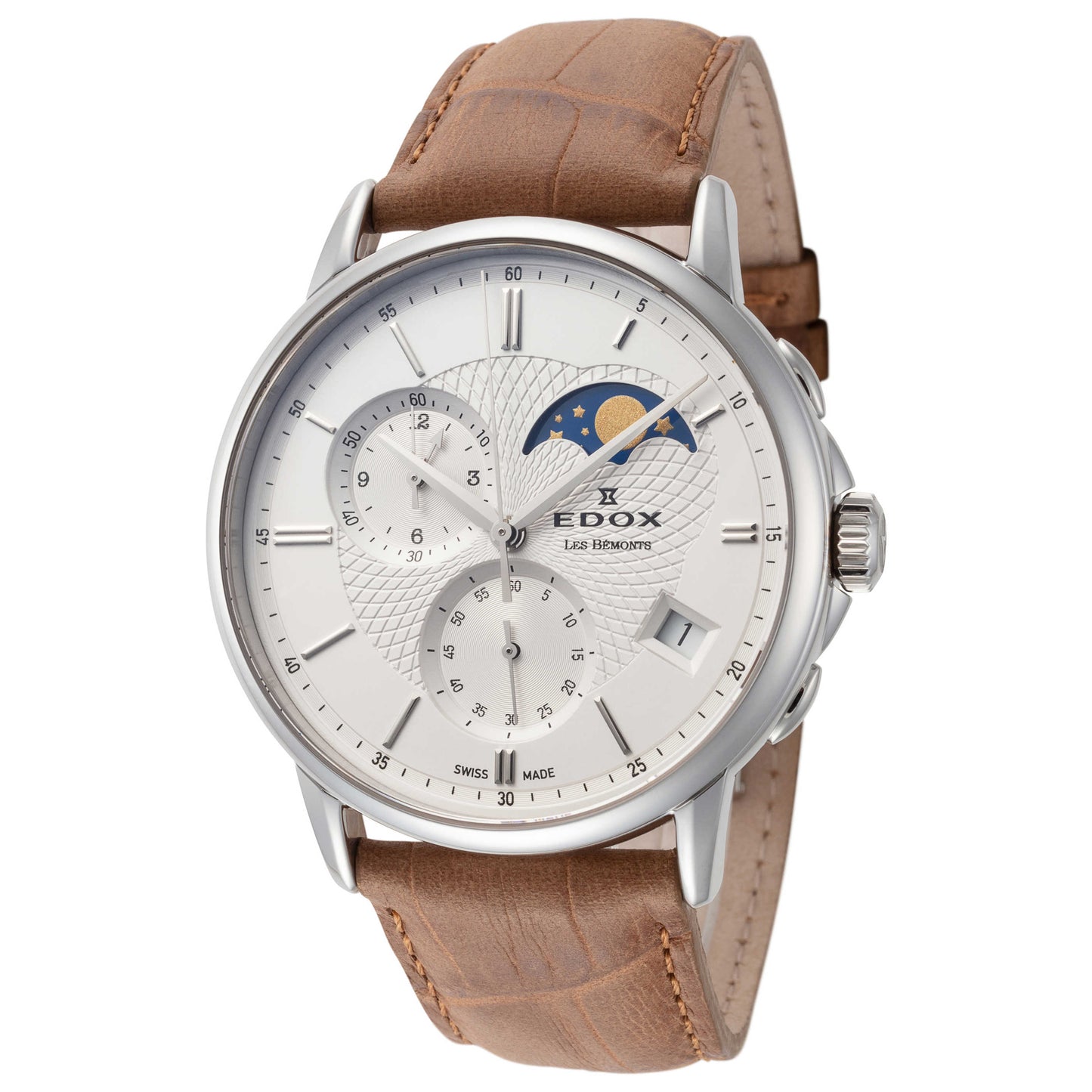 Front view of Edox Les Bemots Men's Quartz Watch 01651-3-AIN
