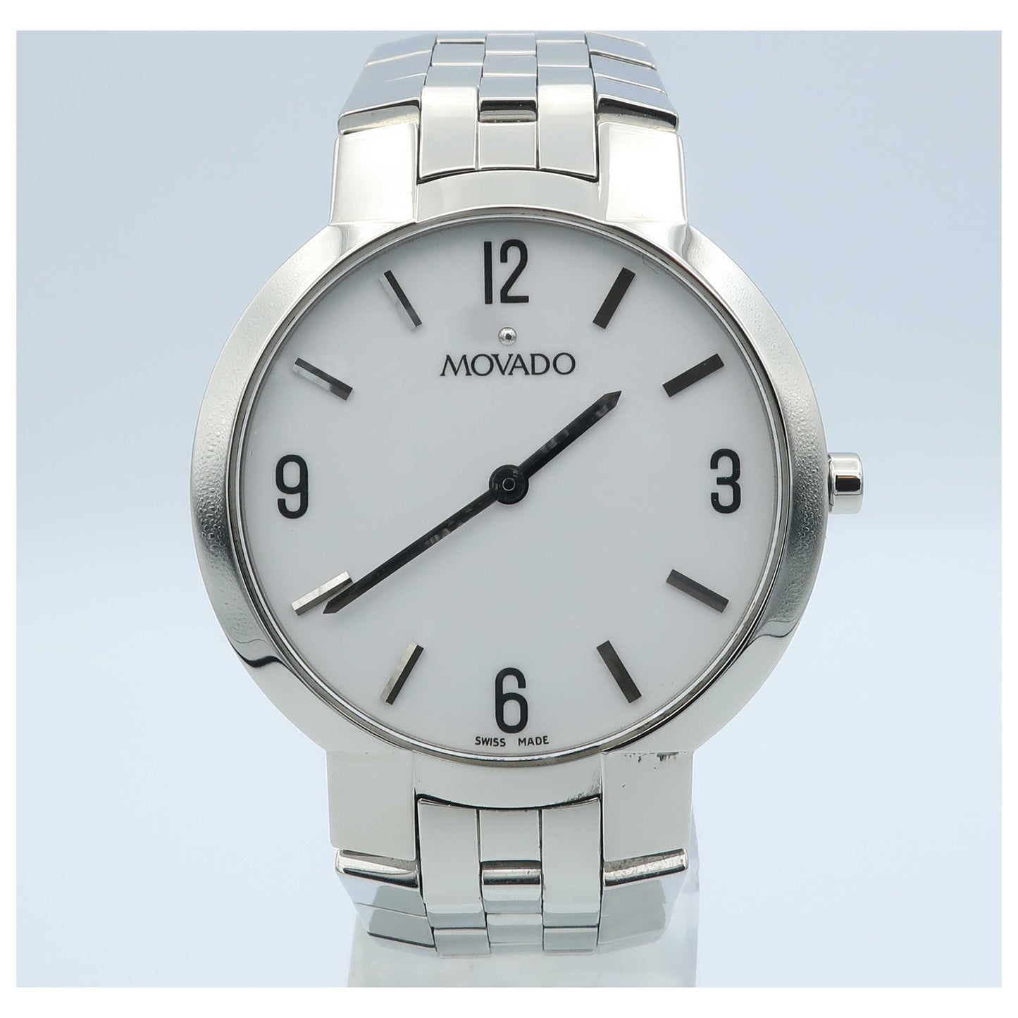 Front view of Movado Faceto Men's Swiss Quartz (Battery-Powered) Watch 0605565-PO