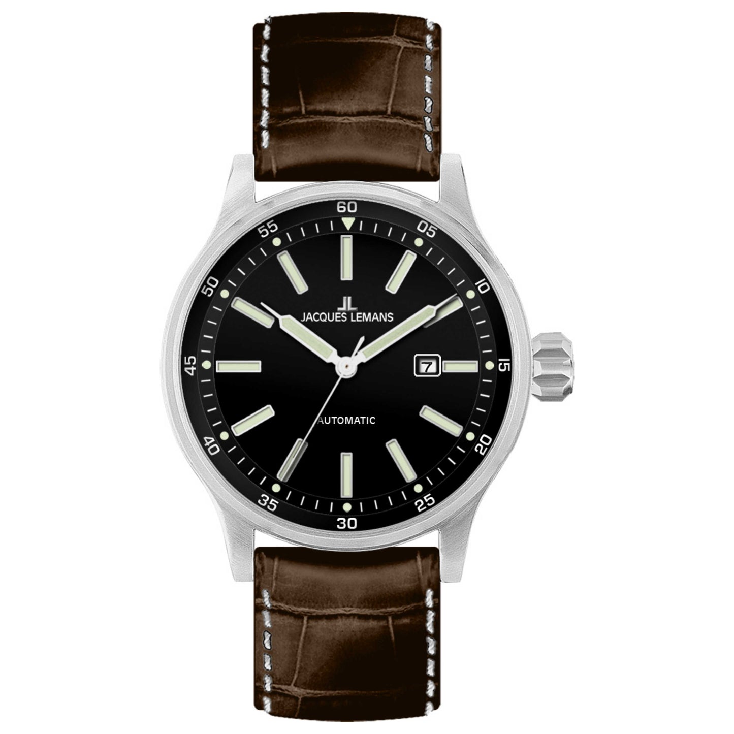 Front view of Jacques Lemans Porto Men's Automatic Watch 1-1723B