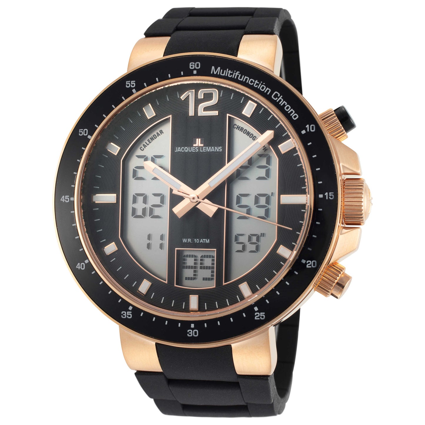 Front view of Jacques Lemans Milano Men's Quartz Watch 1-1726D