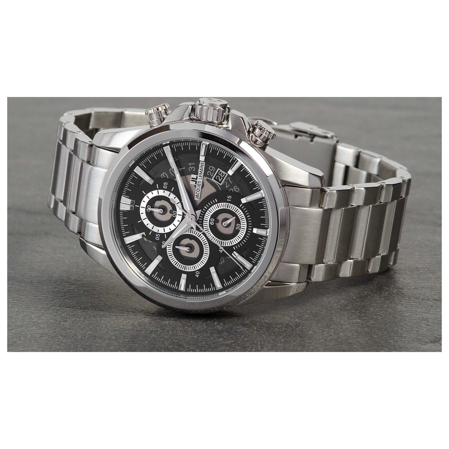 Left view of Jacques Lemans Liverpool Men's Quartz Watch 1-1847E