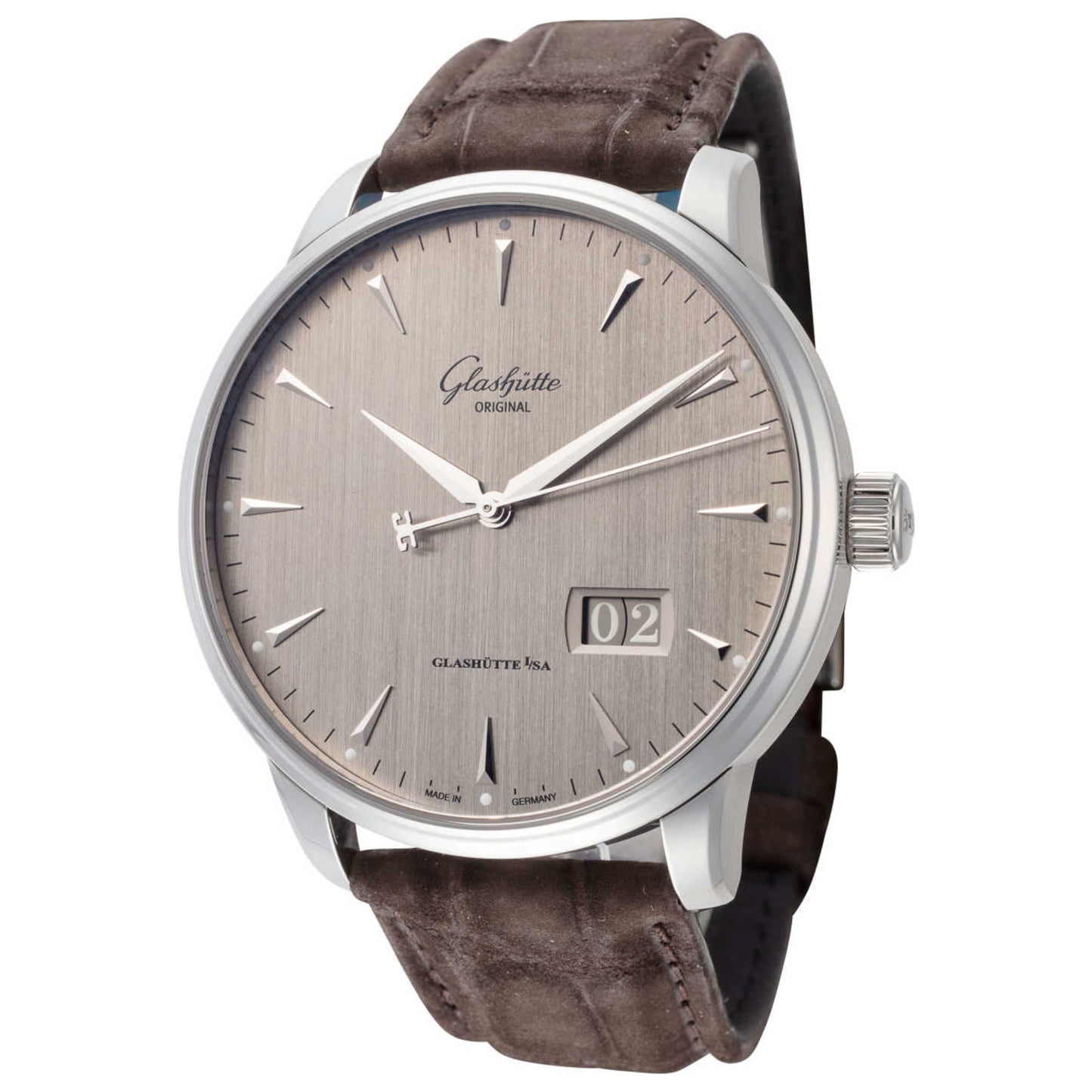 Front view of Glashutte Senator Excellence Panorama Men's Automatic Watch 1-36-03-03-02-02