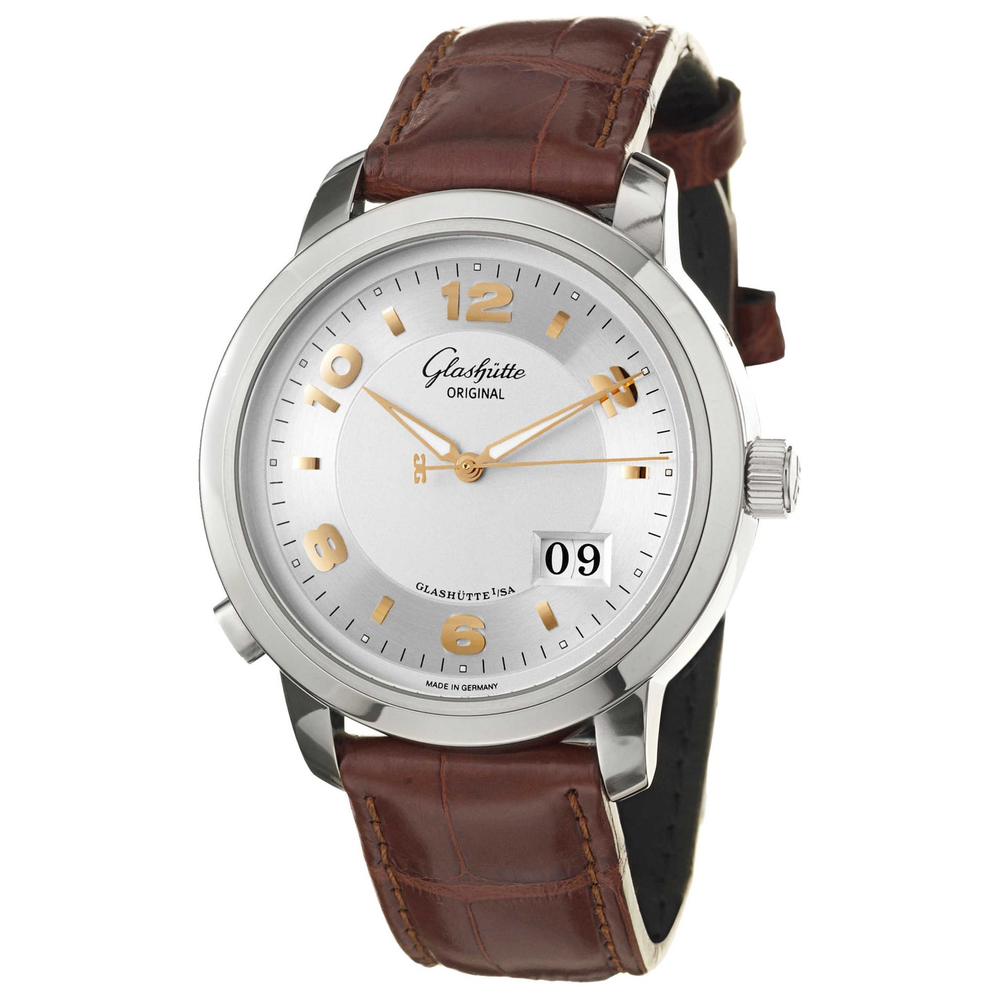 Front view of Glashutte Pano Men's Automatic Watch 100-03-21-14-05