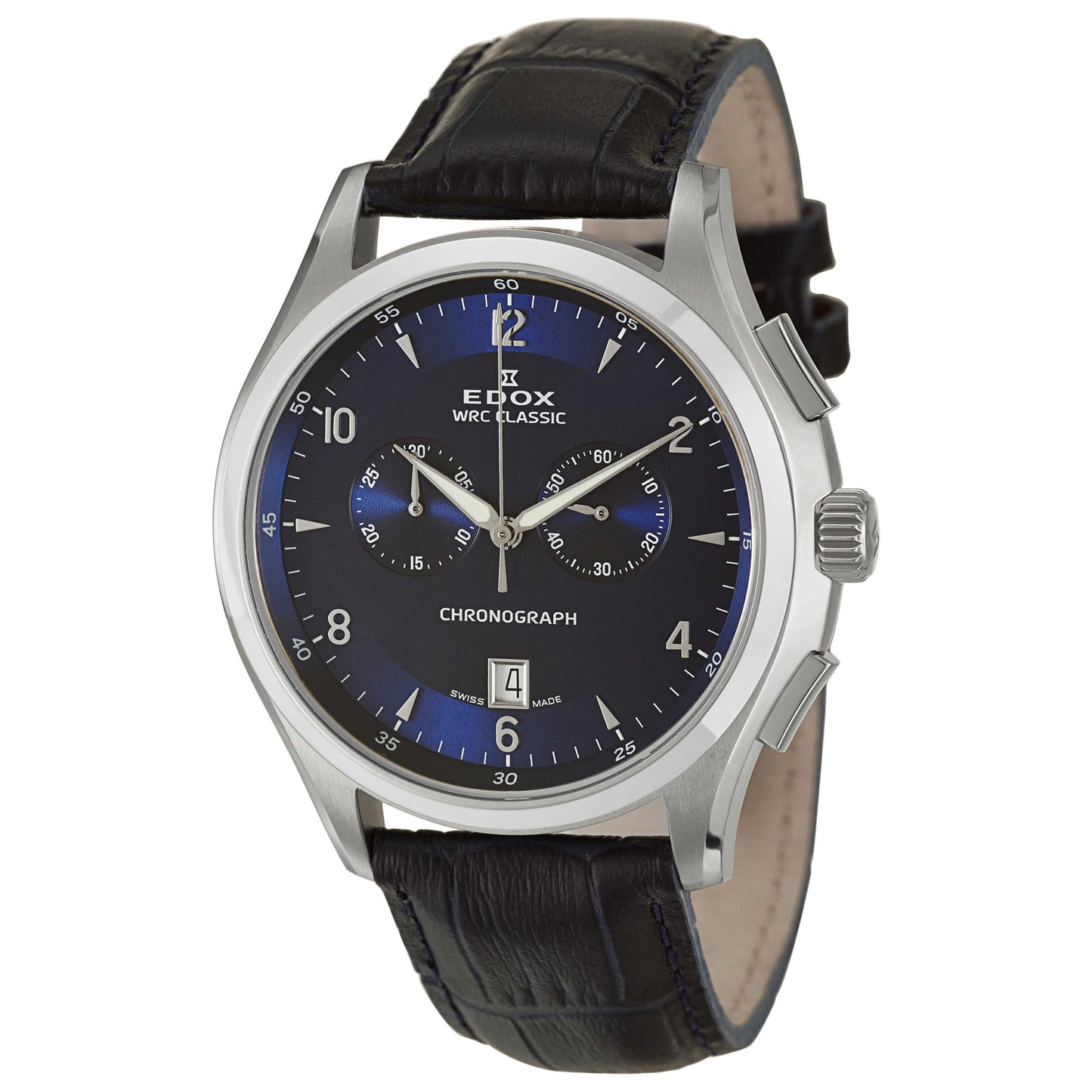 Front view of Edox WRC Men's Swiss Quartz (Battery-Powered) Watch 10101-3-BUIN