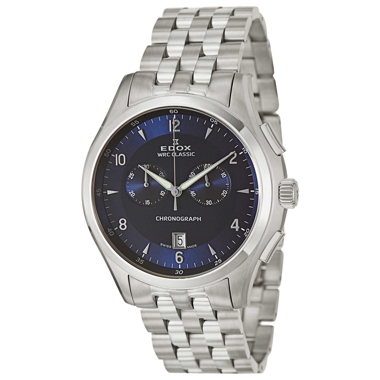 Front view of Edox WRC Men's Swiss Quartz (Battery-Powered) Watch 10102-3-BUIN