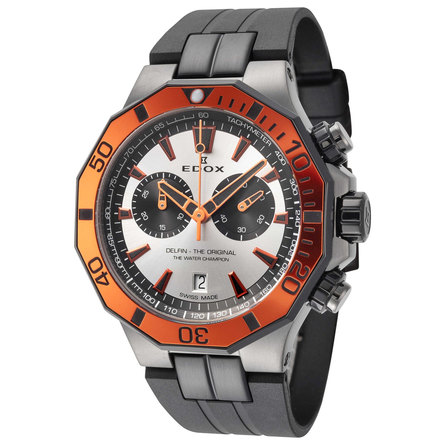 Front view of Edox Delfin The Original Men's Quartz Watch 10112-37GNOCA-ANO