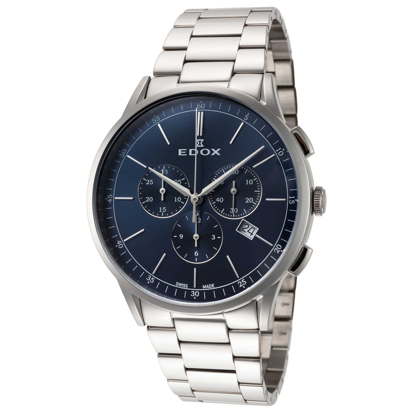 Front view of Edox Les Vauberts Men's Quartz Watch 10236-3M-BUIN
