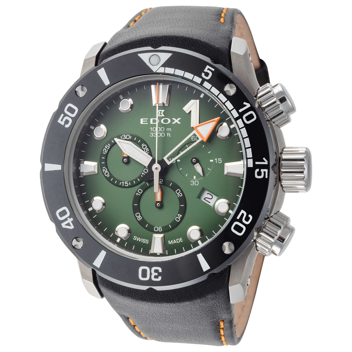 Front view of Edox CO-1 Men's Quartz Watch 10242-TIN-VIN