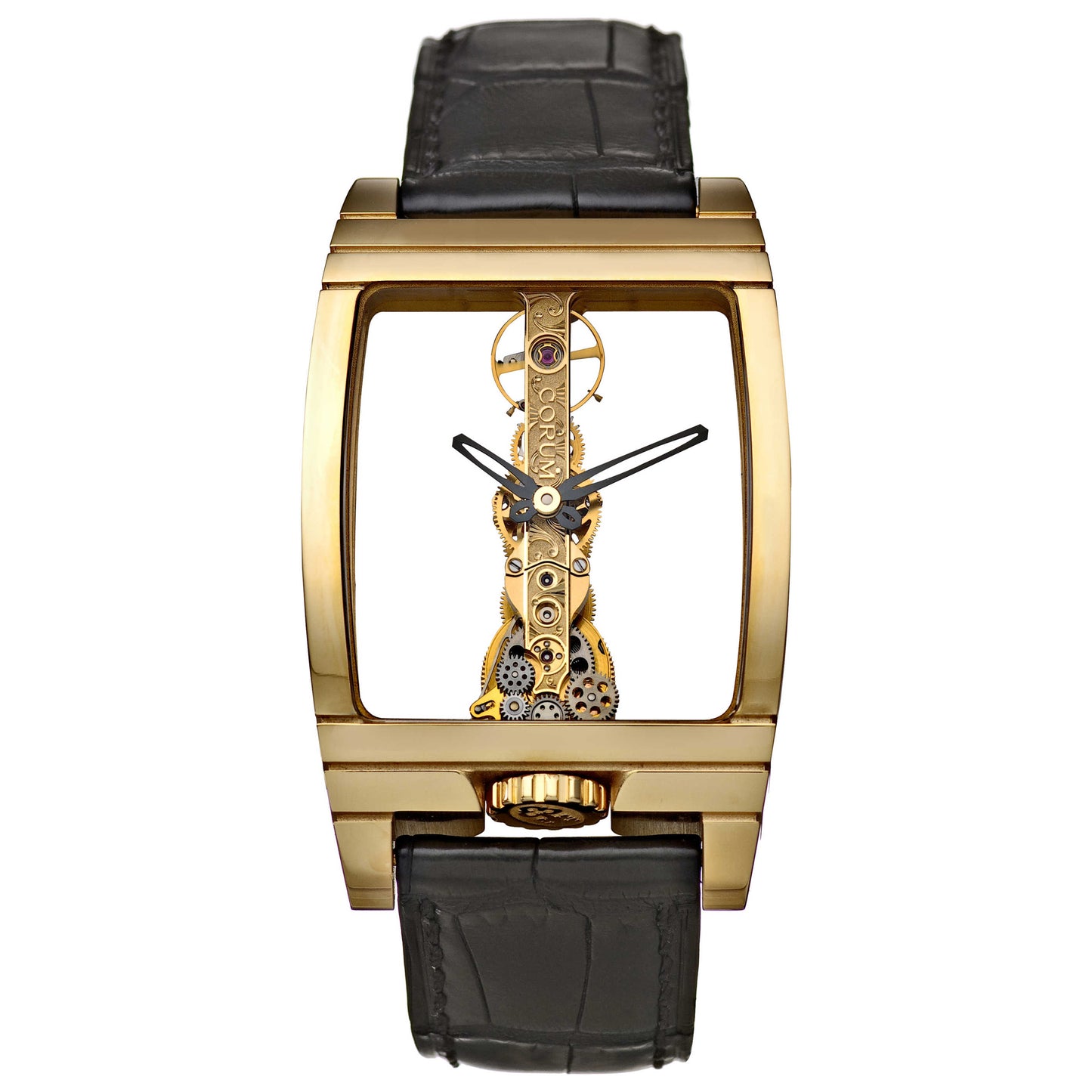 Front view of Corum Golden Bridge Men's Manual-Wind Watch 113-550-56-00010000J