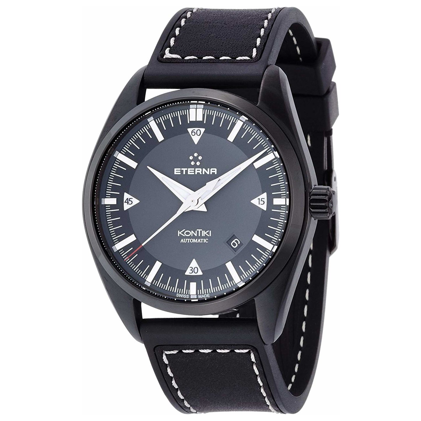 Front view of Eterna KonTiki Men's Automatic Watch 1222-43-41-1302