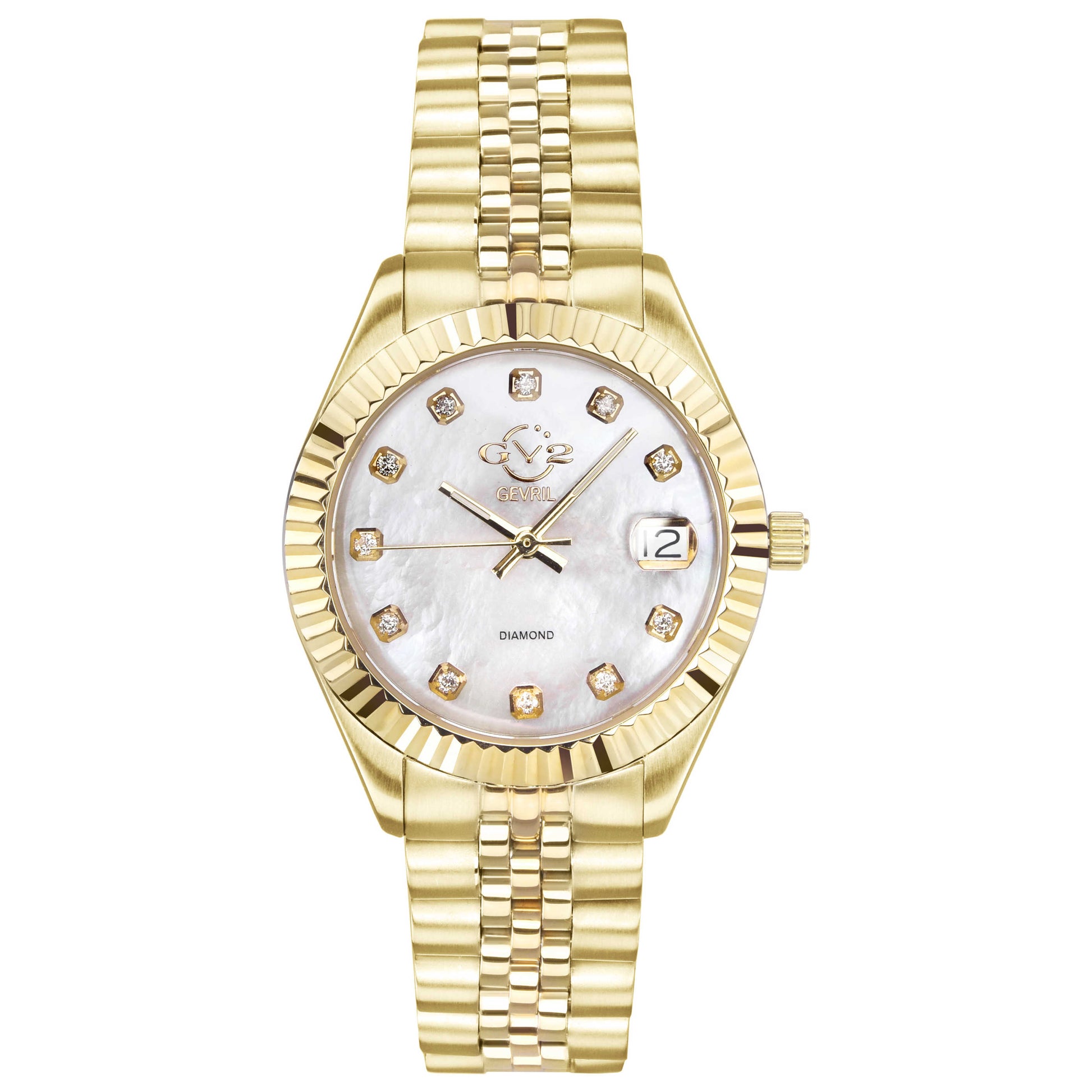 Front view of GV2 by Gevril Naples Diamond Women's Quartz Watch 12402