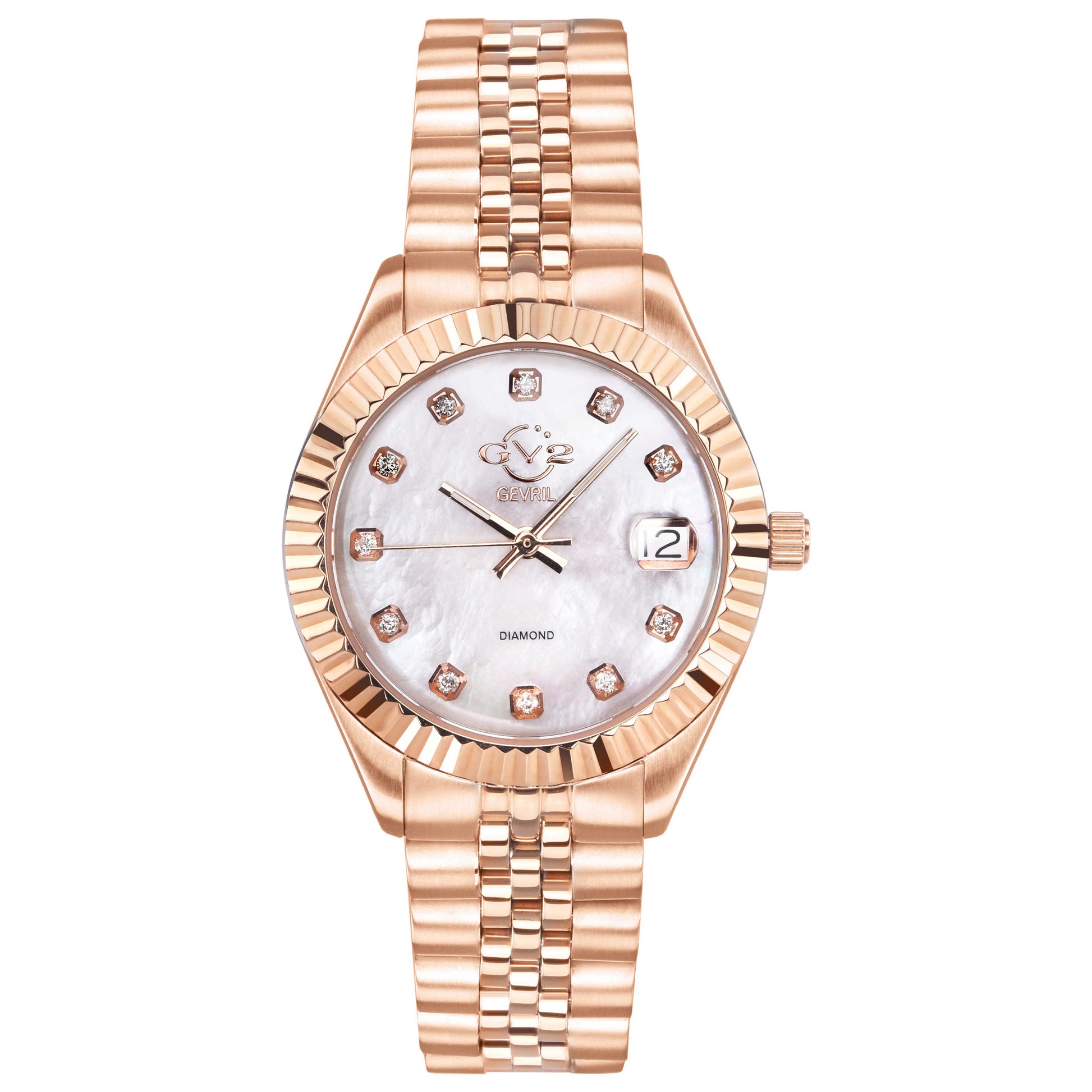 Front view of GV2 by Gevril Naples Diamond Women's Quartz Watch 12403