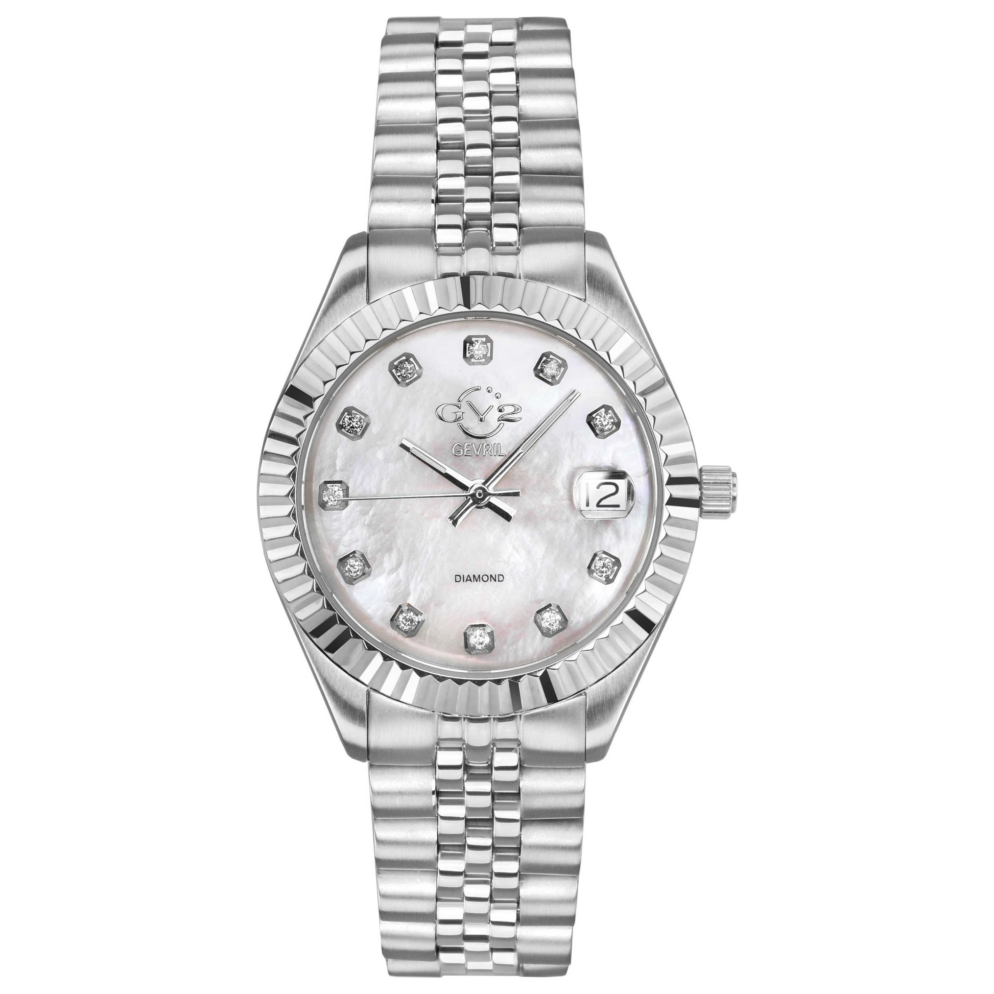 Front view of GV2 by Gevril Naples Diamond Women's Quartz Watch 12405
