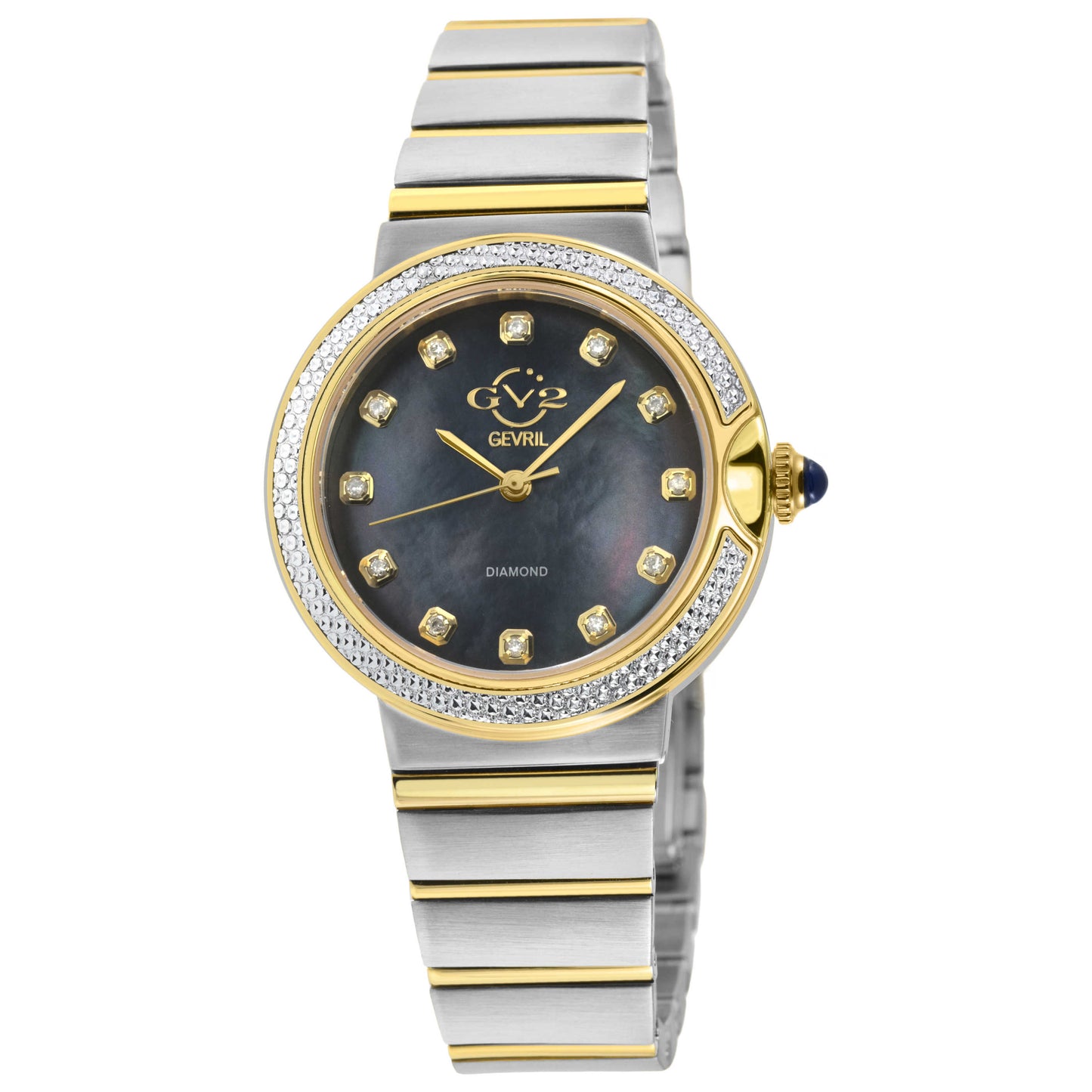 Front view of GV2 by Gevril Sorrento Diamond Women's Quartz Watch 12440B