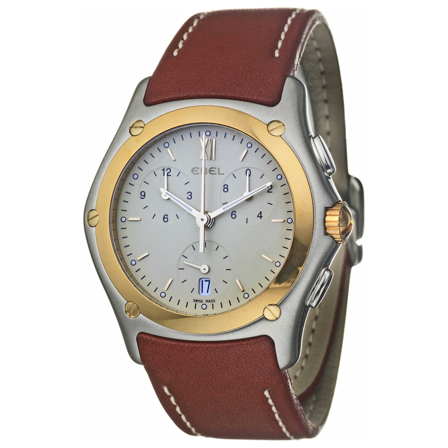 Front view of Ebel Classic Wave Men's Swiss Quartz (Battery-Powered) Watch 1251F41-1335E63