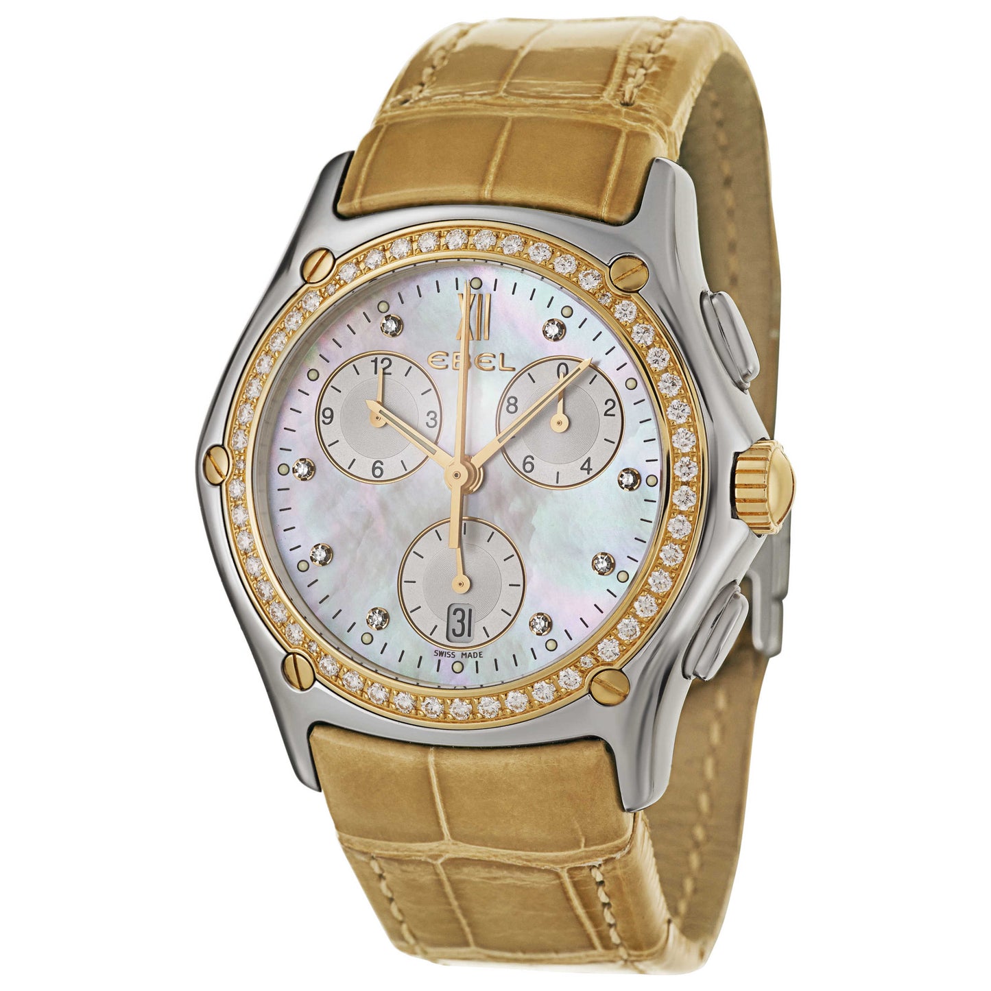 Front view of Ebel Classic Wave Men's Swiss Quartz (Battery-Powered) Watch 1251F45-97F35260C