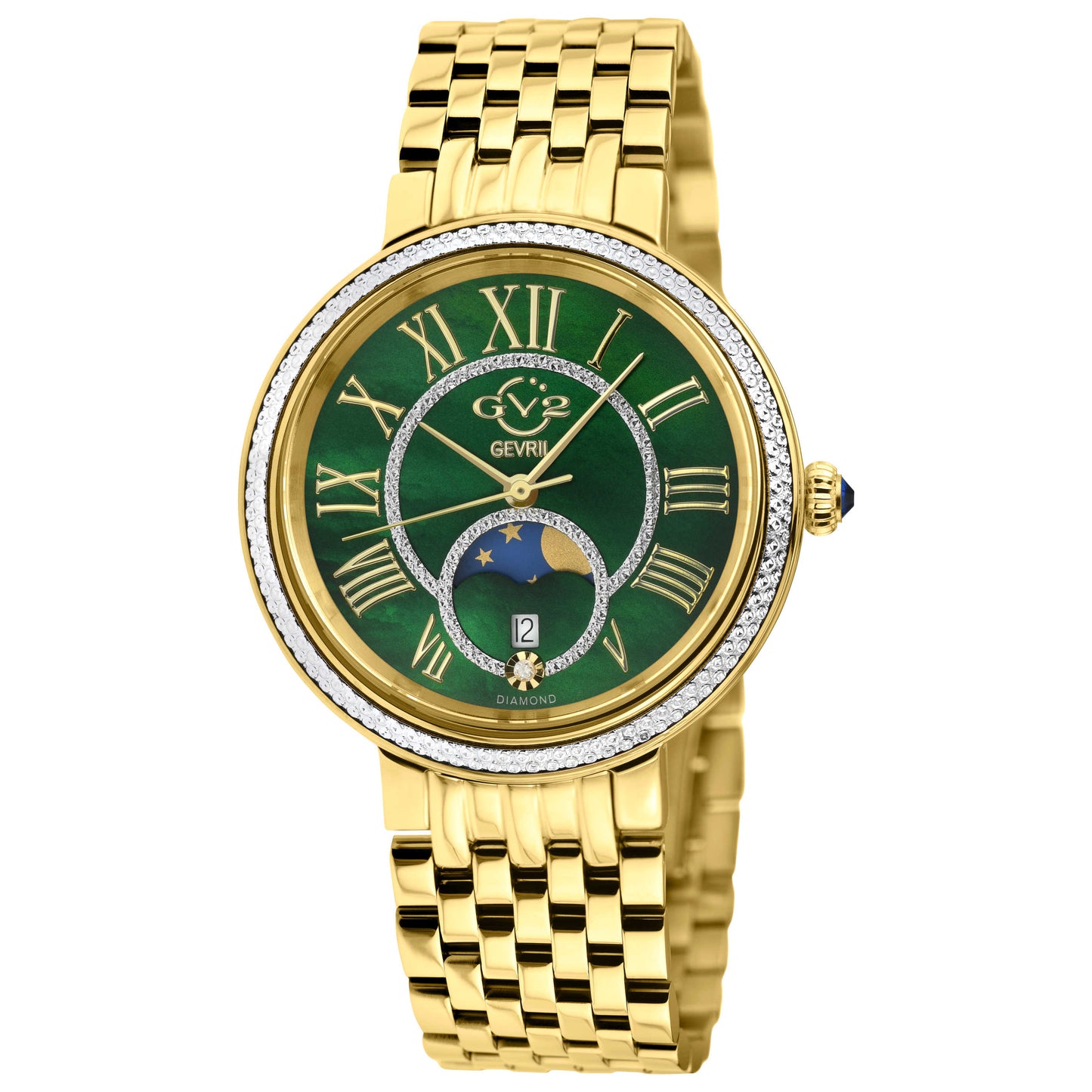 Front view of GV2 by Gevril Genoa Diamond Women's Quartz Watch 12544B