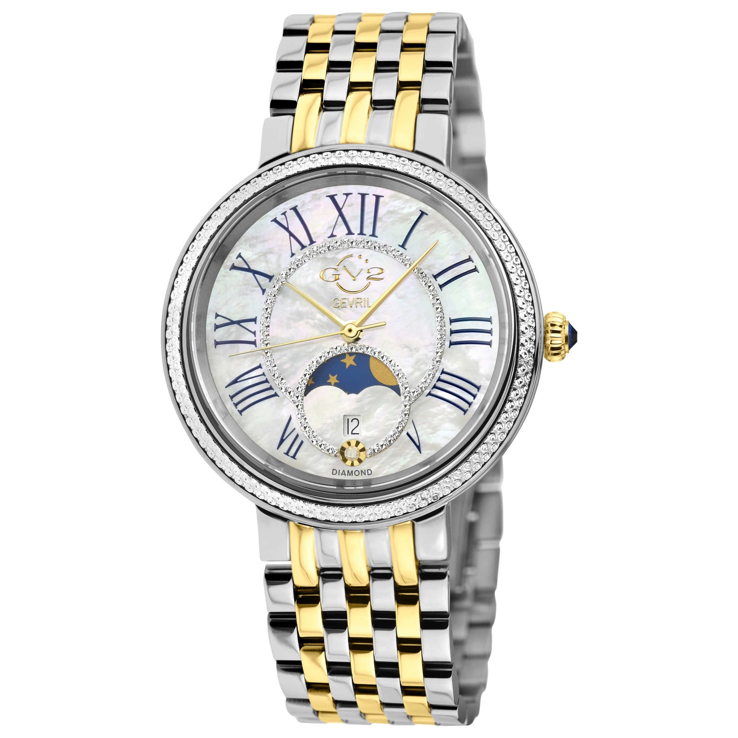 Front view of GV2 by Gevril Genoa Diamond Women's Quartz Watch 12545B