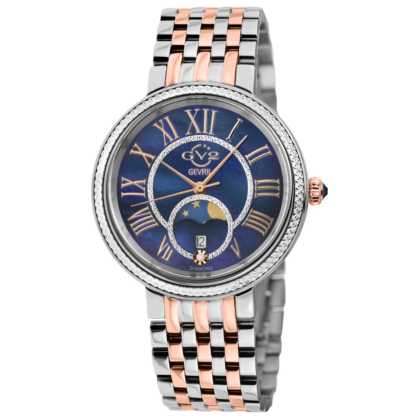 Front view of GV2 by Gevril Genoa Diamond Women's Quartz Watch 12549B