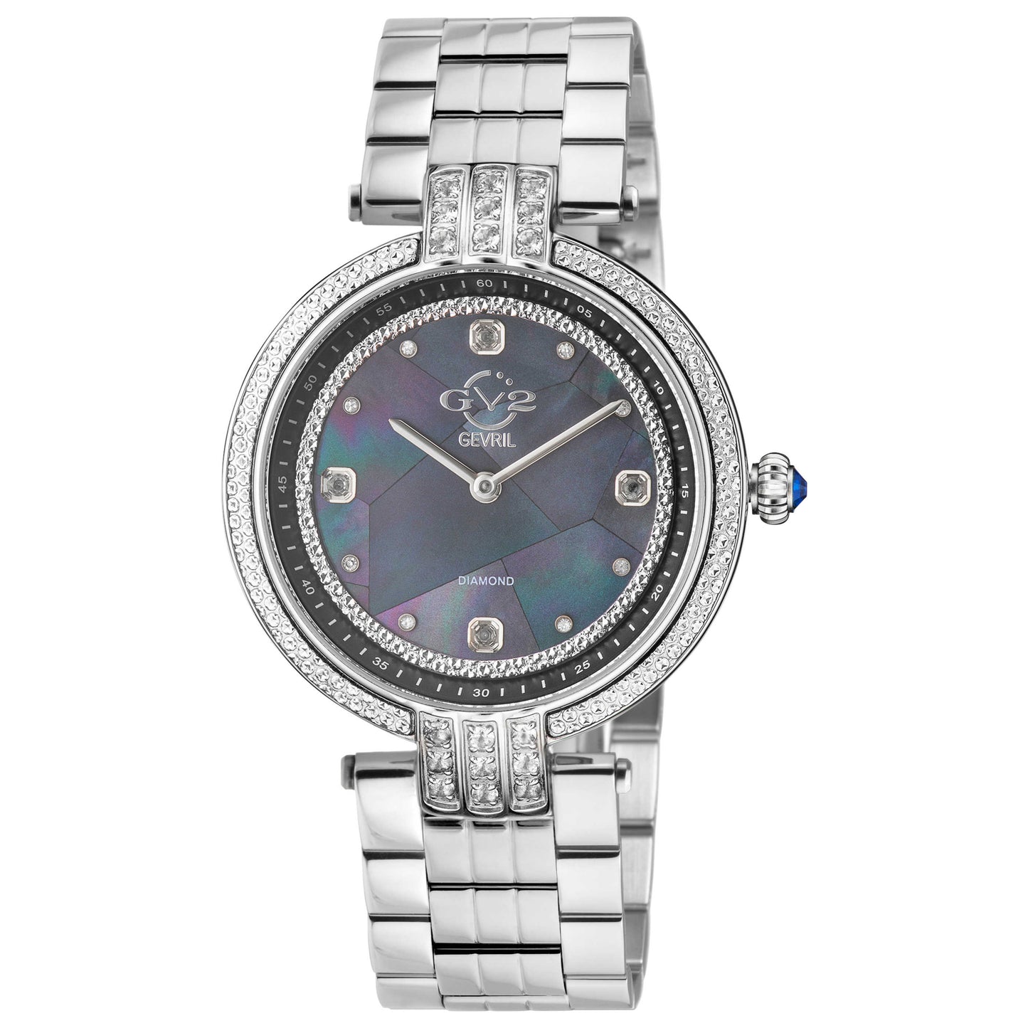 Front view of GV2 by Gevril Matera Diamond Women's Quartz Watch 12800B