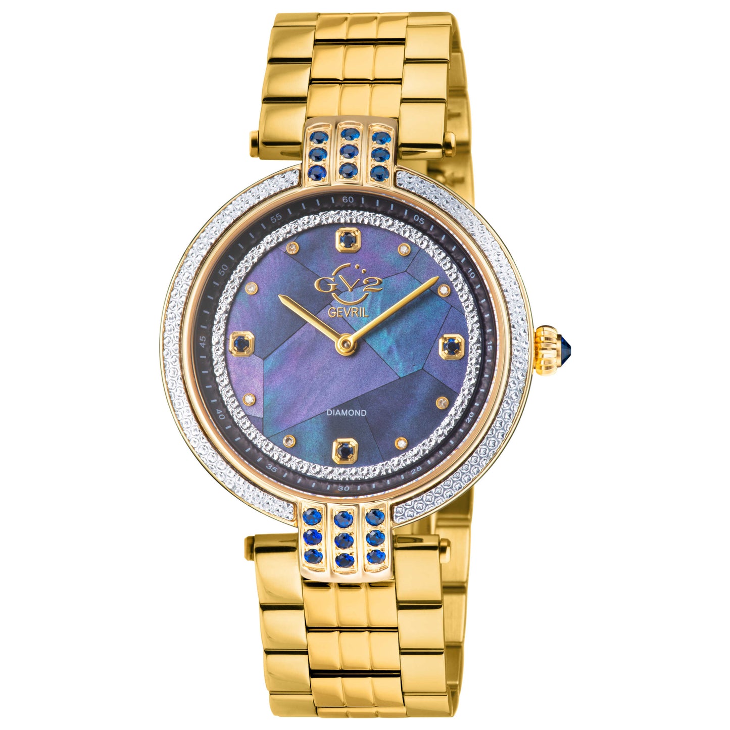 Front view of GV2 by Gevril Matera Diamond Women's Quartz Watch 12802B