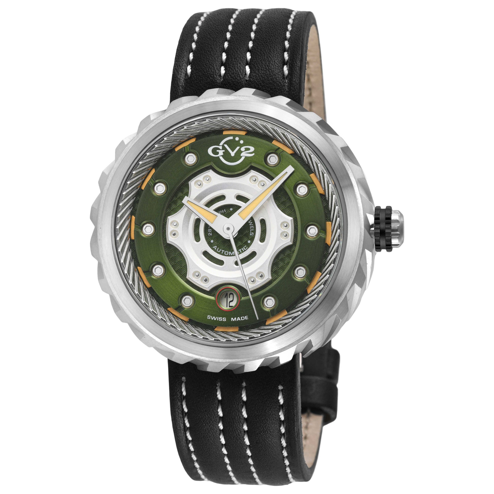 Front view of GV2 by Gevril Motorcycle Men's Automatic Watch 13202