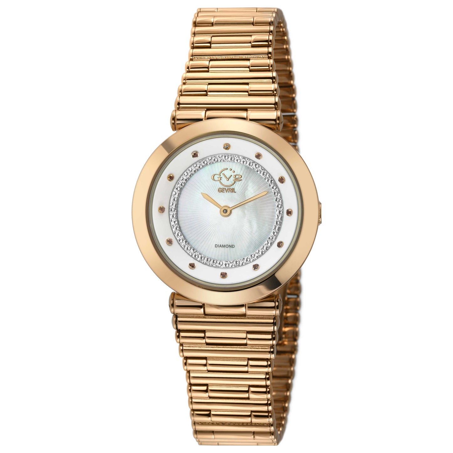 Front view of GV2 by Gevril Burano Diamond Women's Quartz Watch 14414B
