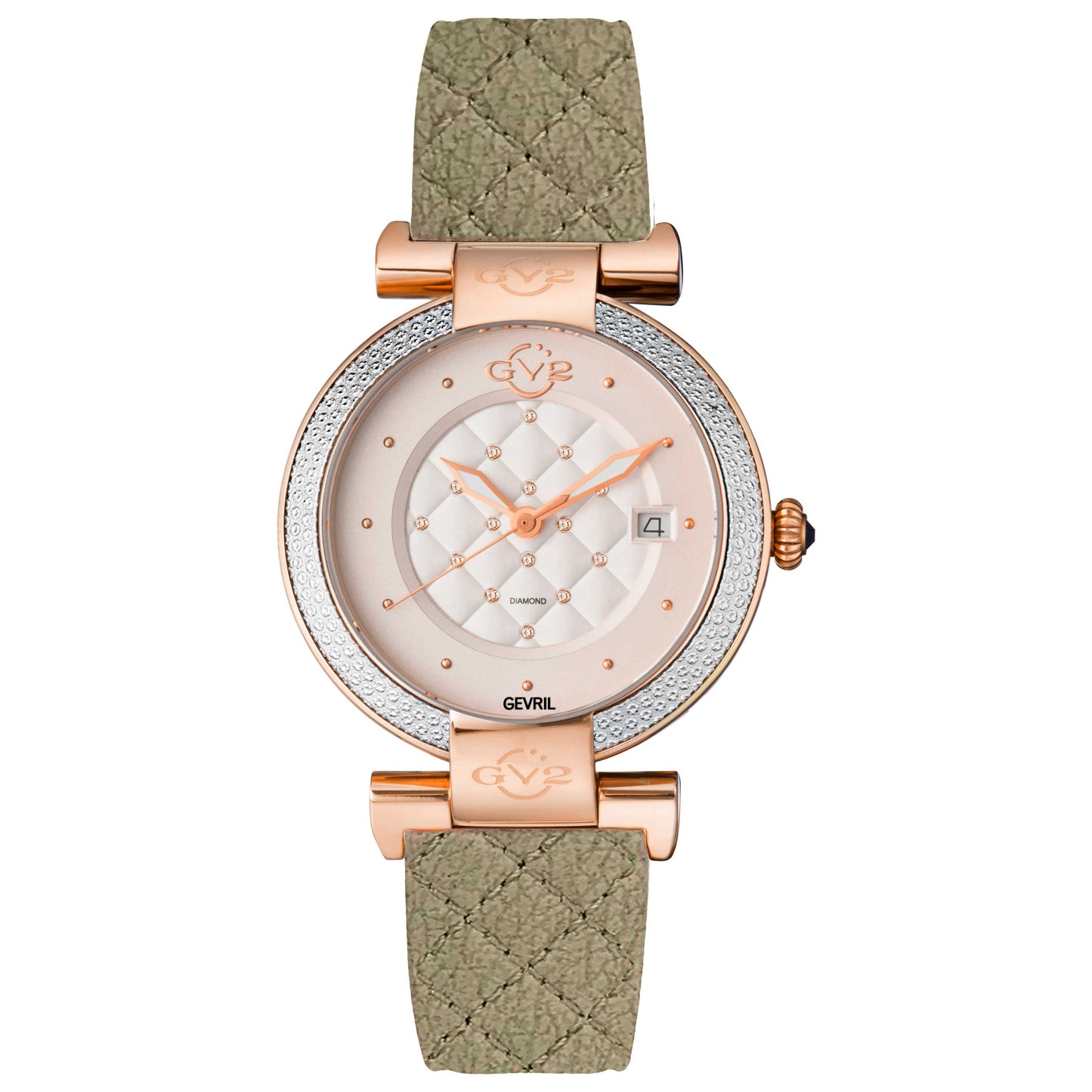 Front view of GV2 by Gevril Berletta Diamond Women's Quartz Watch 1502-V8