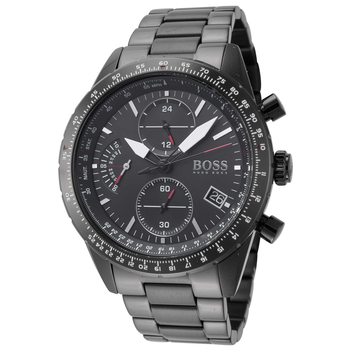 Front view of Hugo Boss Pilot Edition Chrono Men's Quartz Watch 1513854
