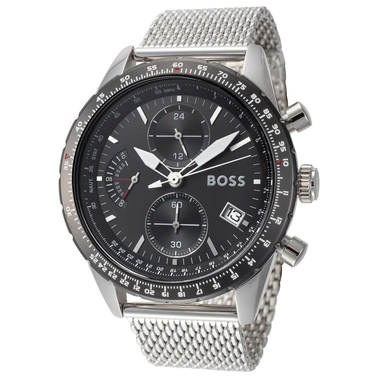 Front view of Hugo Boss Pilot Edition Chrono Men's Quartz Watch 1513886