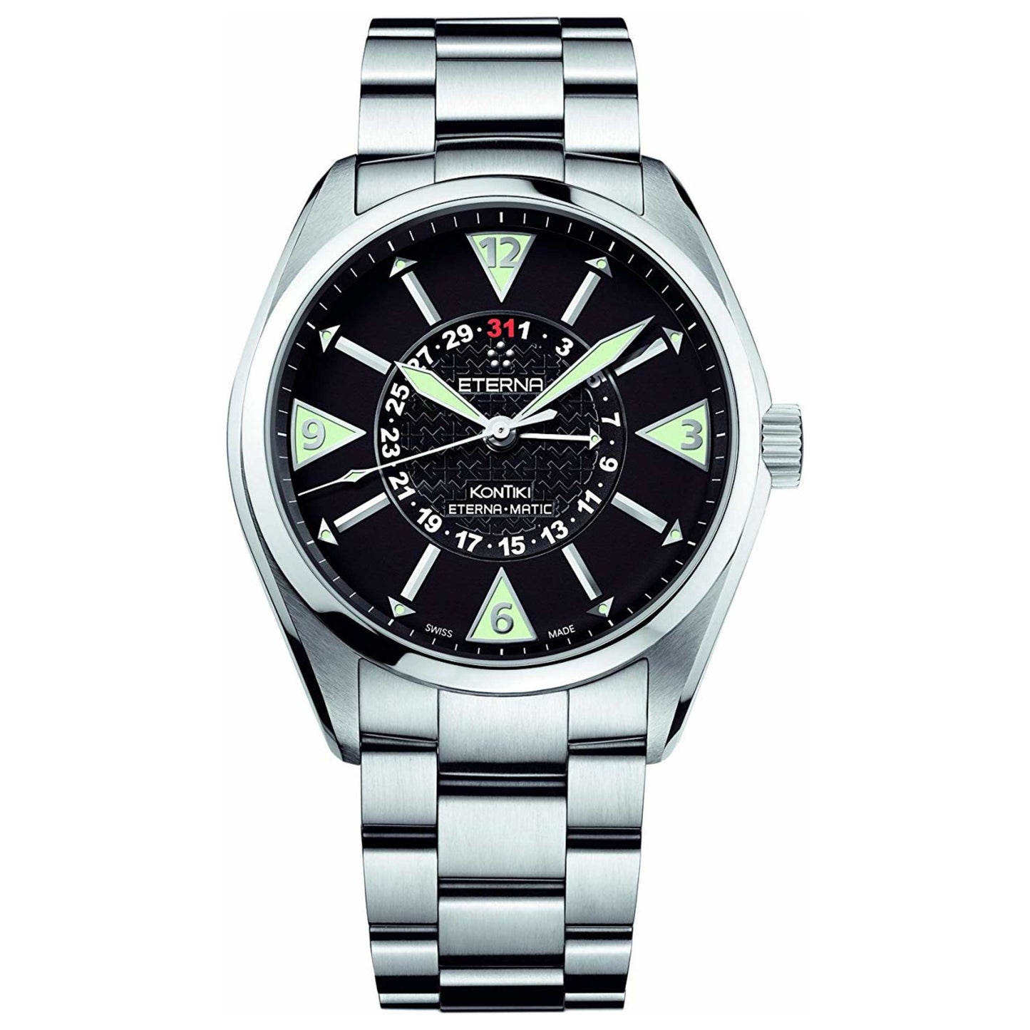Front view of Eterna KonTiki Men's Automatic Watch 1592-41-41-0217
