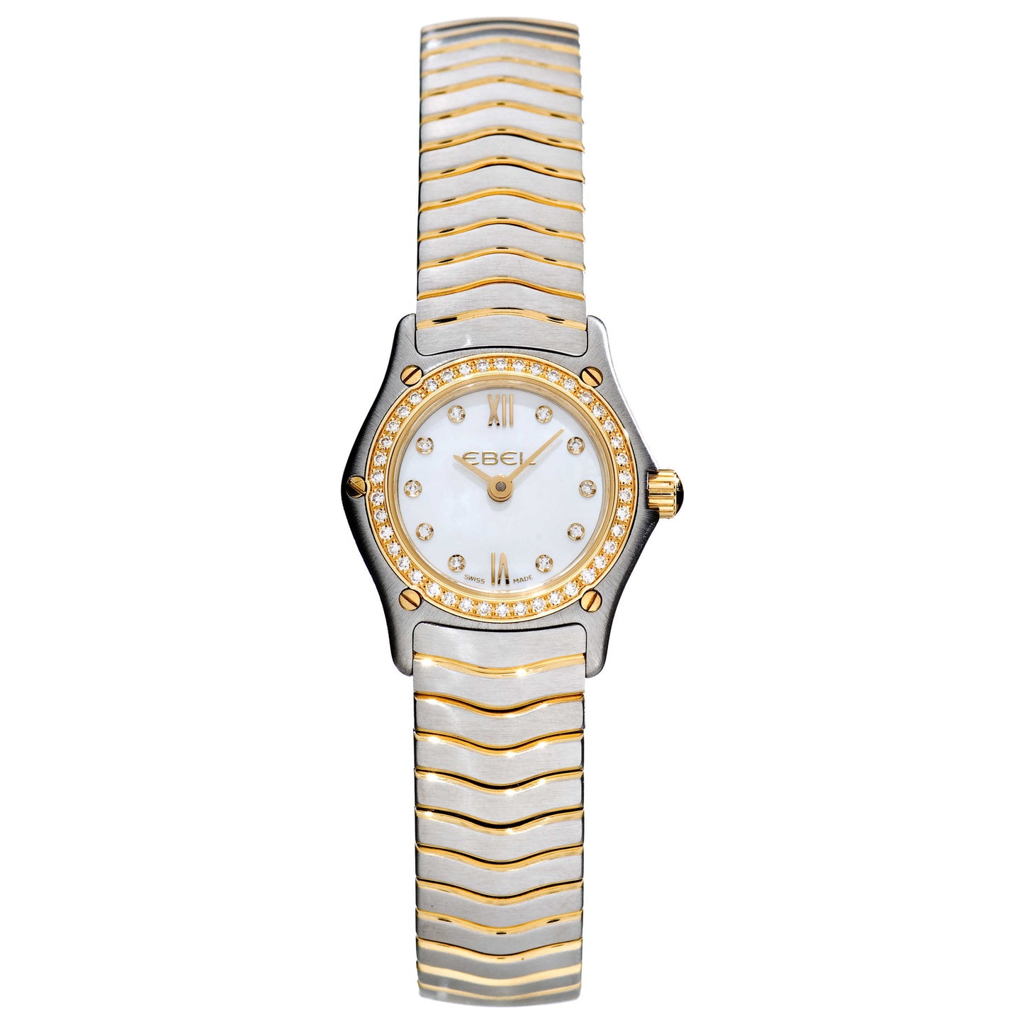 Front view of Ebel Classic Wave Women's Swiss Quartz (Battery-Powered) Watch 1656F04-9725