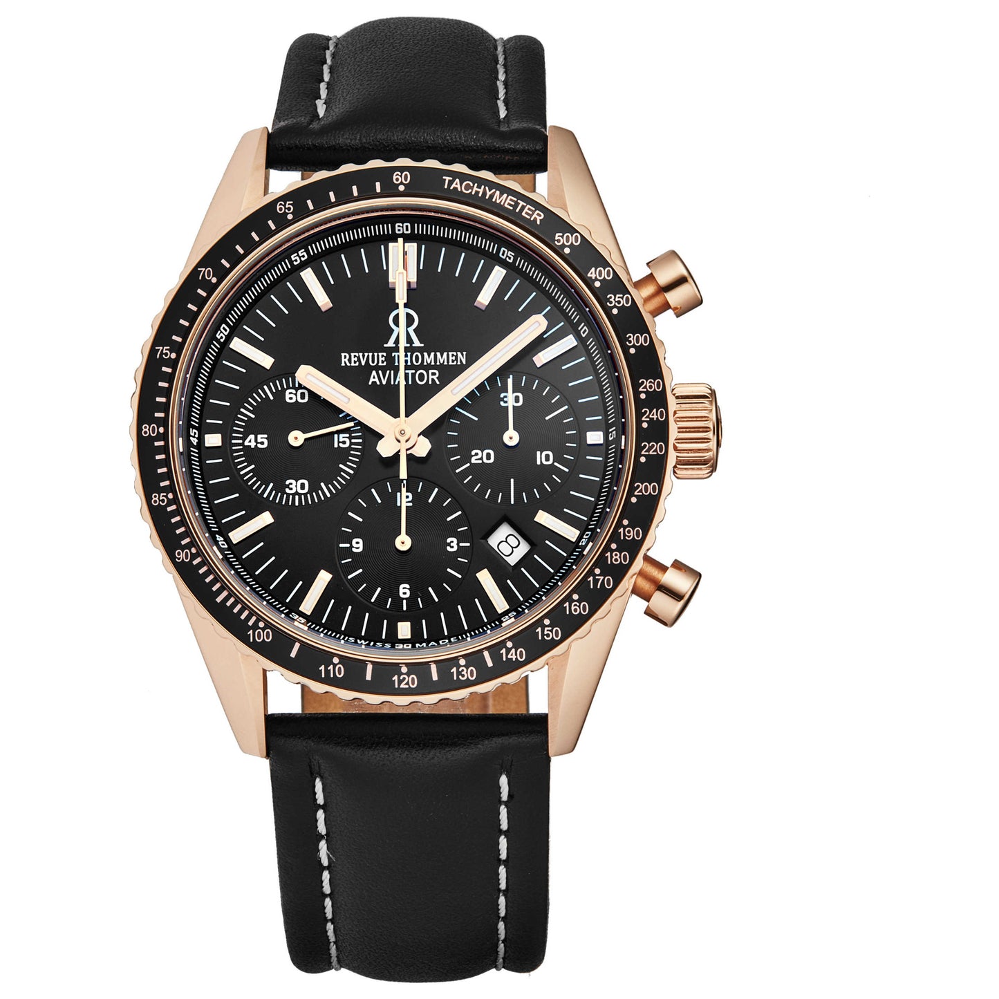 Front view of Revue Thommen Aviator Men's Automatic Watch 17000.6567