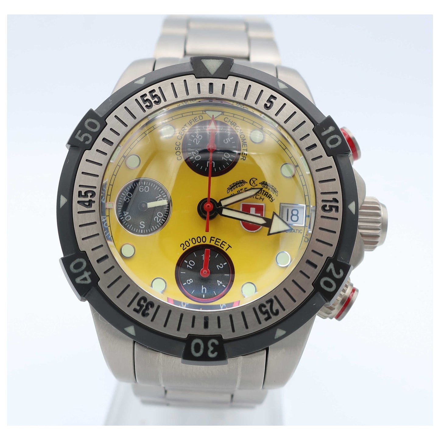 Front view of Swiss Military 20'000 Feet Men's Automatic Watch 1948-SD