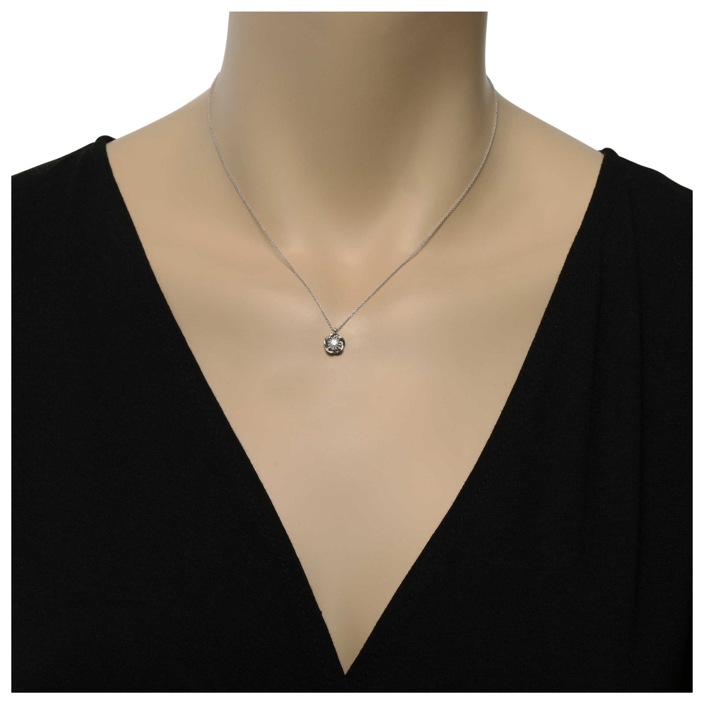 Bliss by Damiani Diamond Flower Women's Necklace 20088259 - Image #2