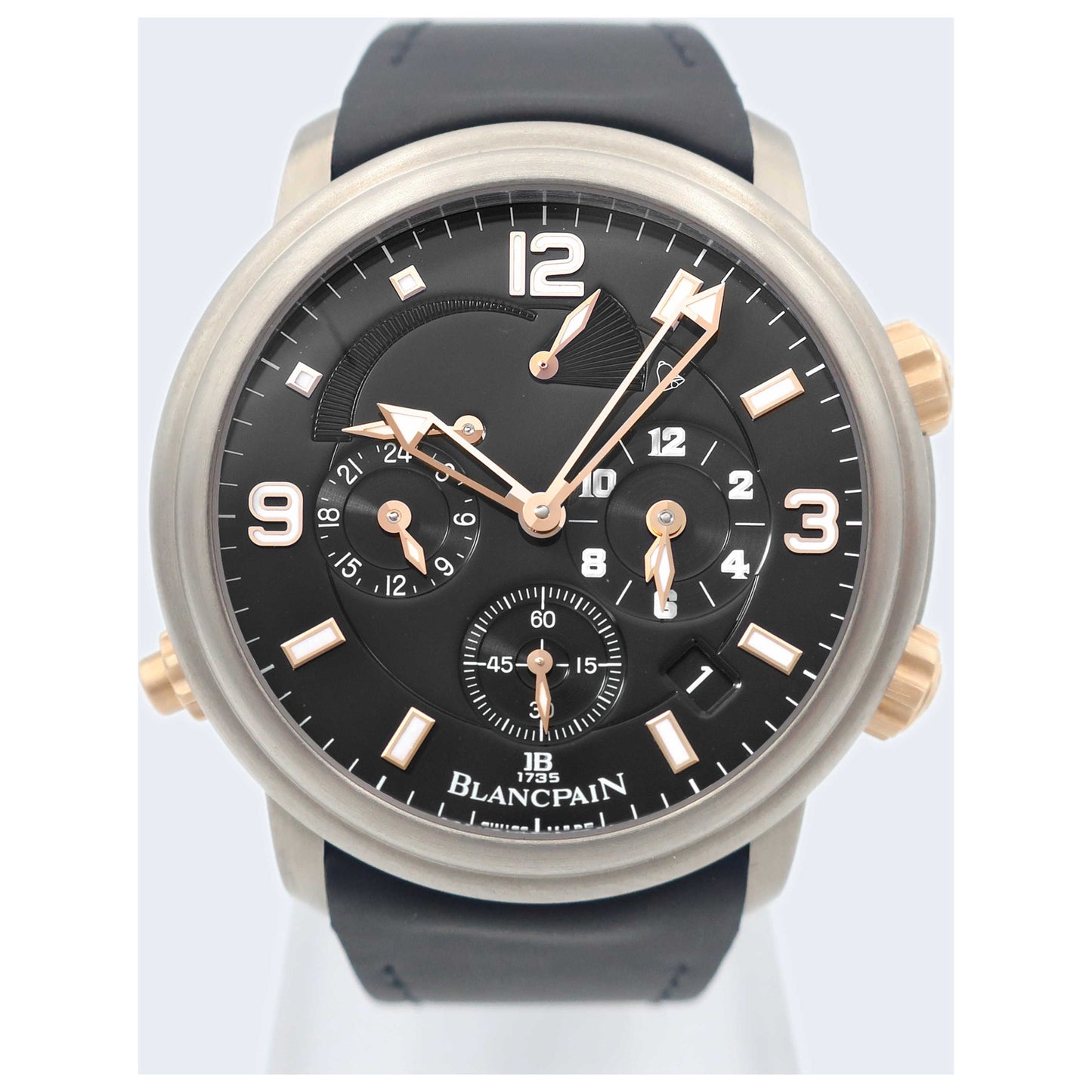 Front view of Blancpain Leman Men's Automatic Watch 2041-12A30-64B-SD
