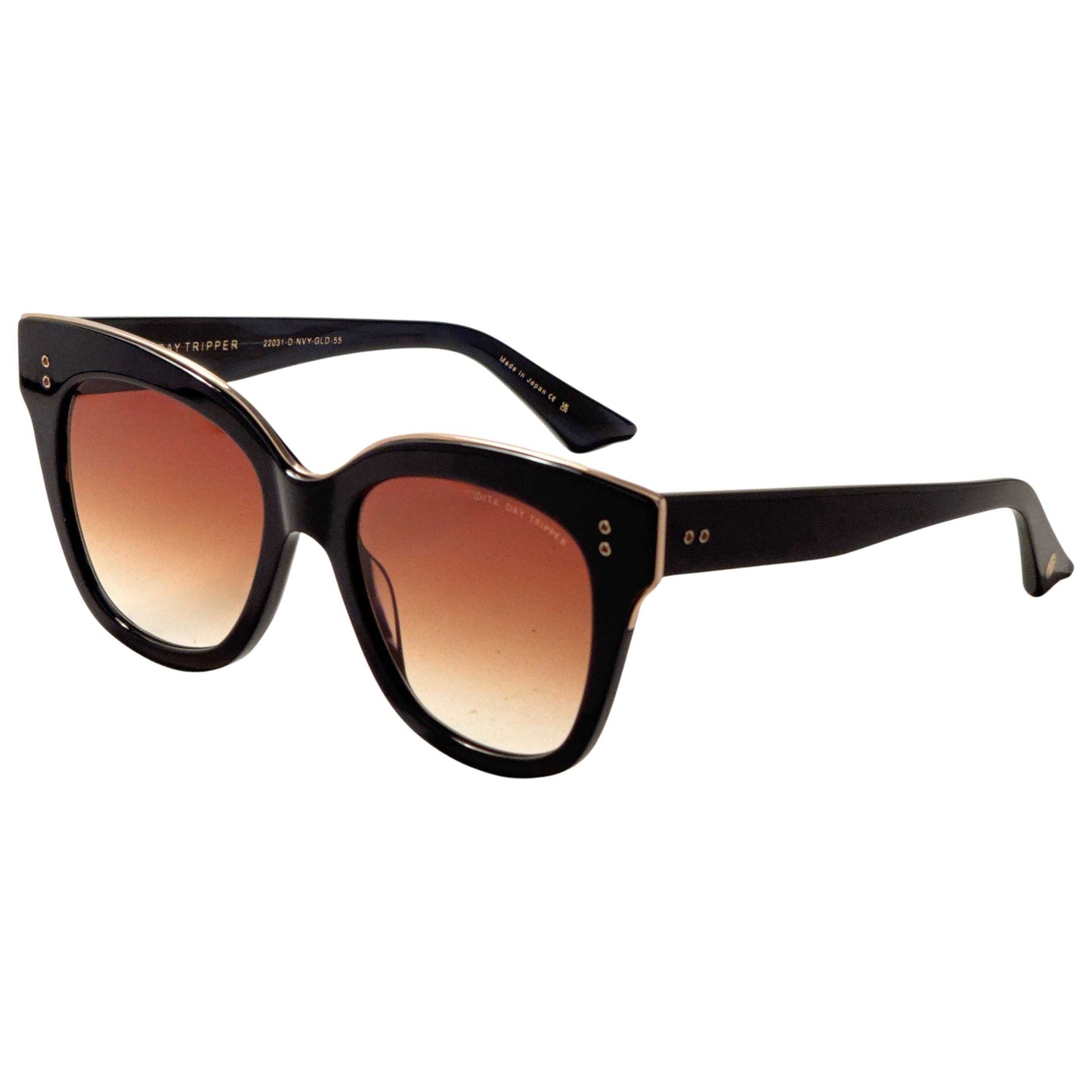 Front view of Dita Day Tripper Women's Sunglasses 22031-D-NVY-GLD-55-Z