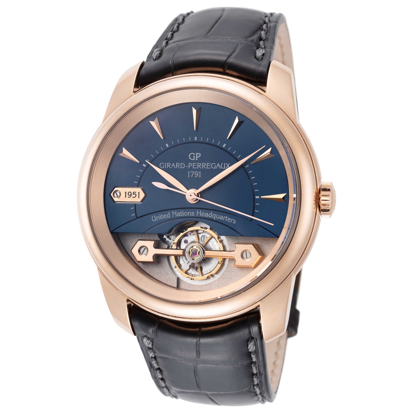 Front view of Girard-Perregaux Place Girardet Men's Automatic Watch 22500-52-000-BA6A-1951