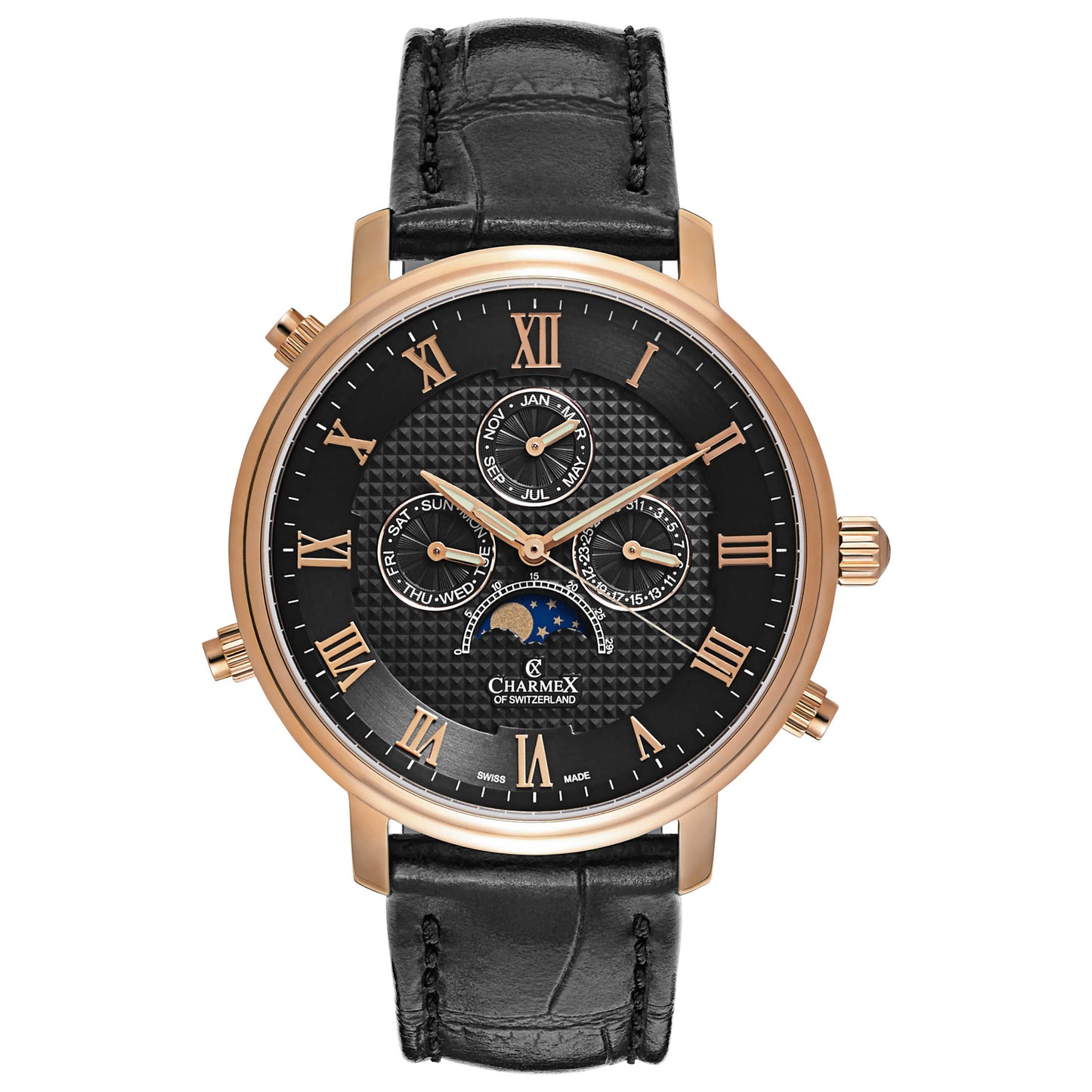 Front view of Charmex Vienna II Men's Swiss Quartz (Battery-Powered) Watch 2499