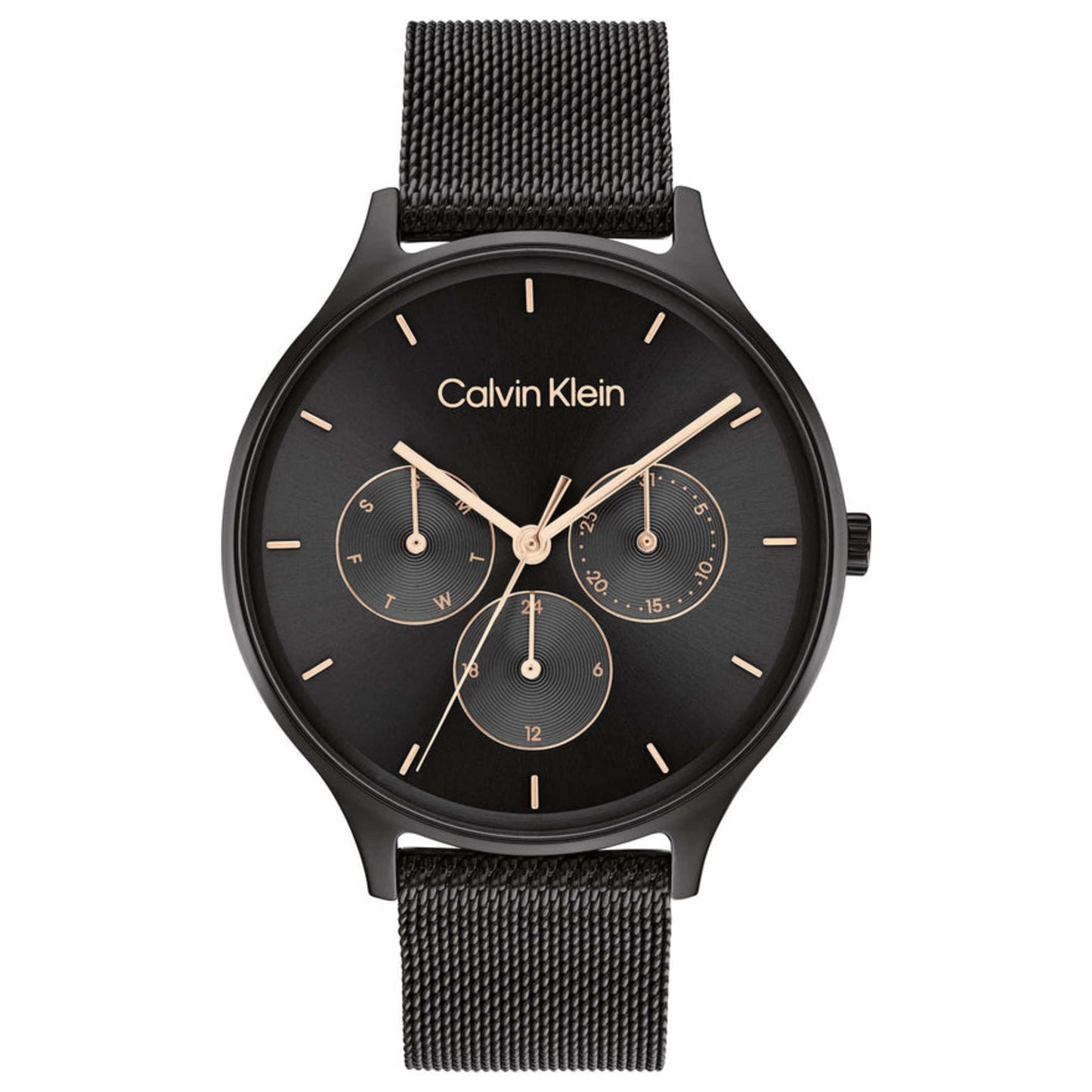 Front view of Calvin Klein Timeless Mesh Mf Women's Quartz Watch 25200105