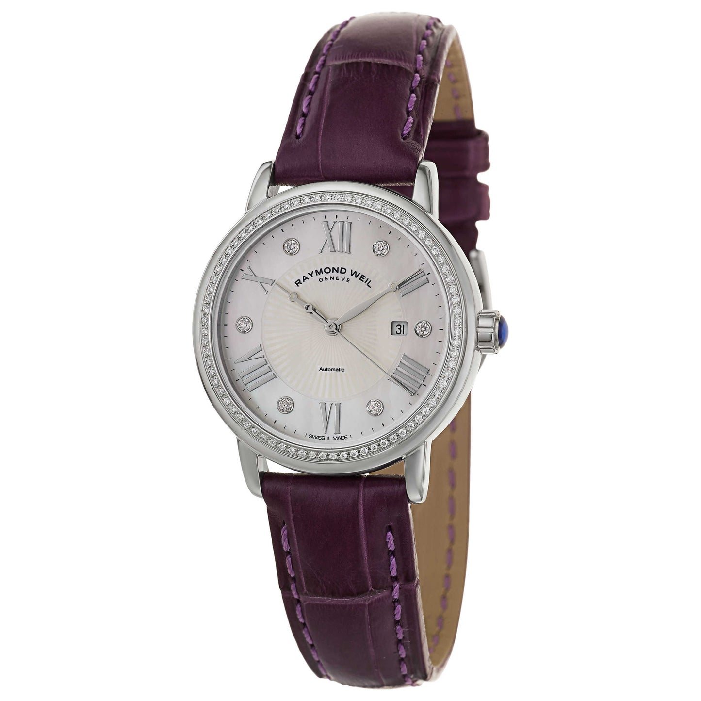 Front view of Raymond Weil Maestro Women's Automatic Watch 2637-SLS-00966