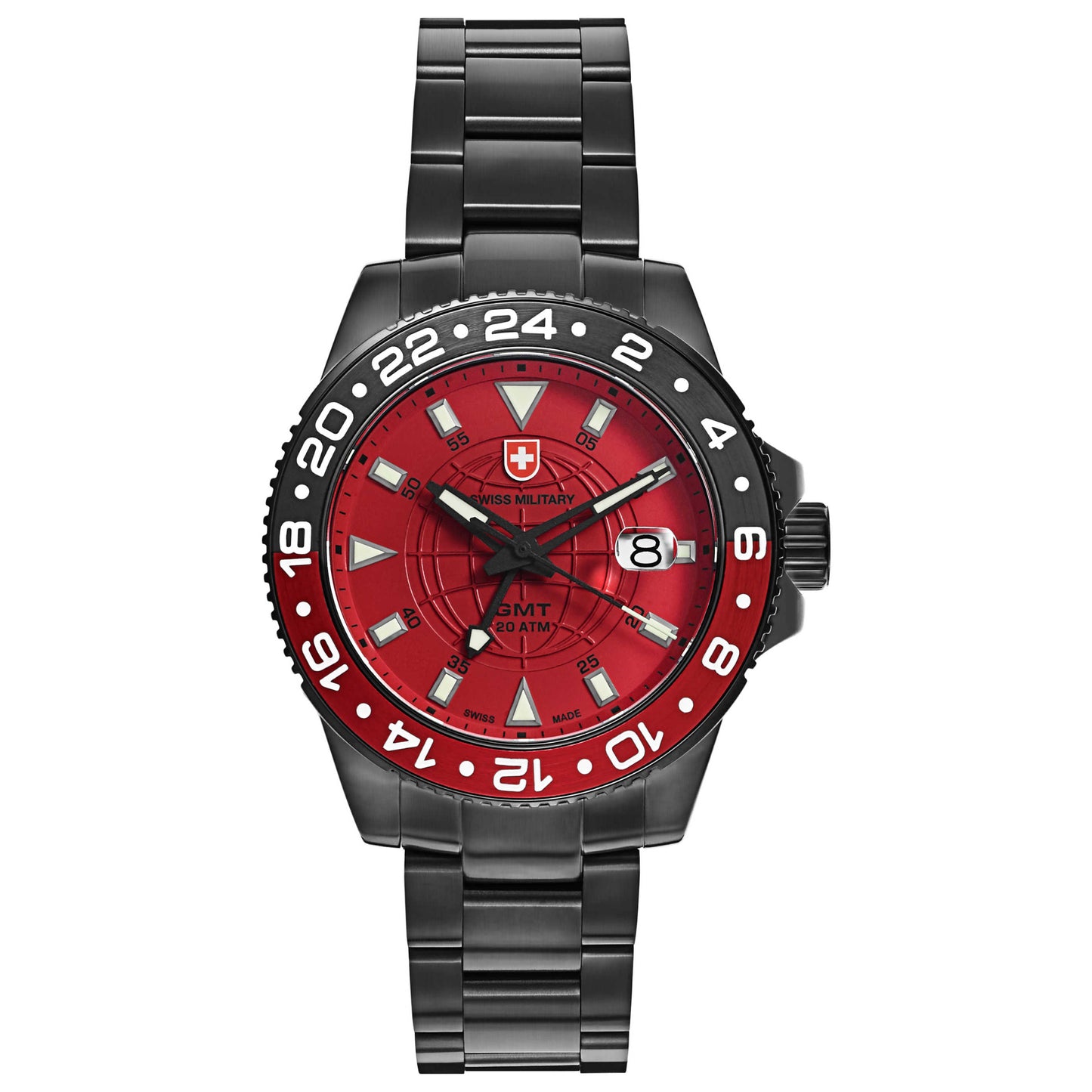 Front view of Swiss Military GMT Men's Swiss Quartz (Battery-Powered) Watch 2778